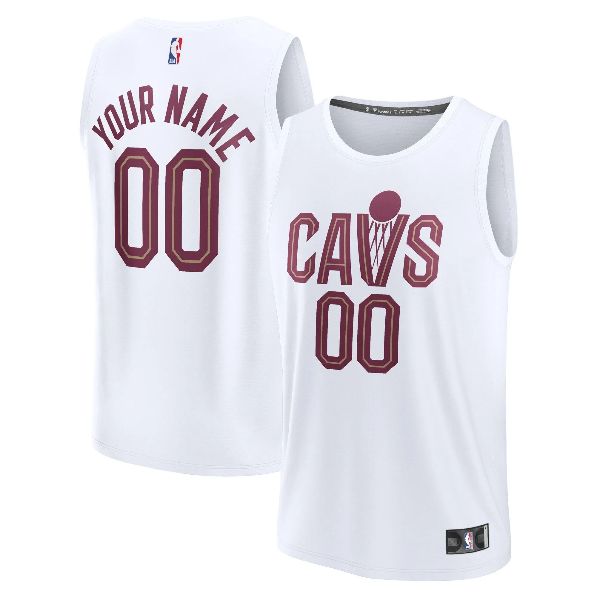 Cleveland Cavaliers Fanatics Branded Fast Break Custom Replica Jersey - Association Edition - White