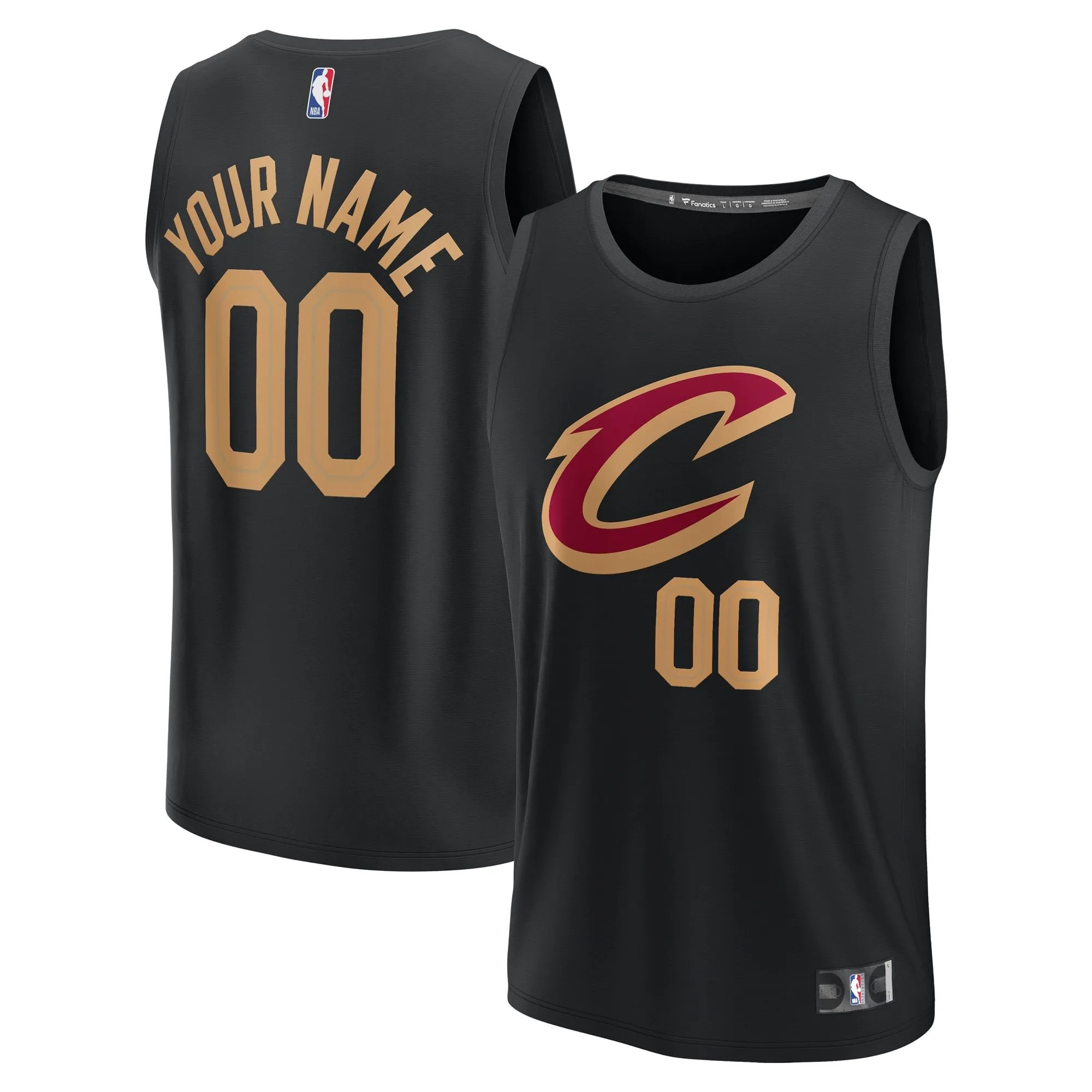 Cleveland Cavaliers Fanatics Branded Youth Fast Break Replica Custom Jersey - Statement Edition - Black