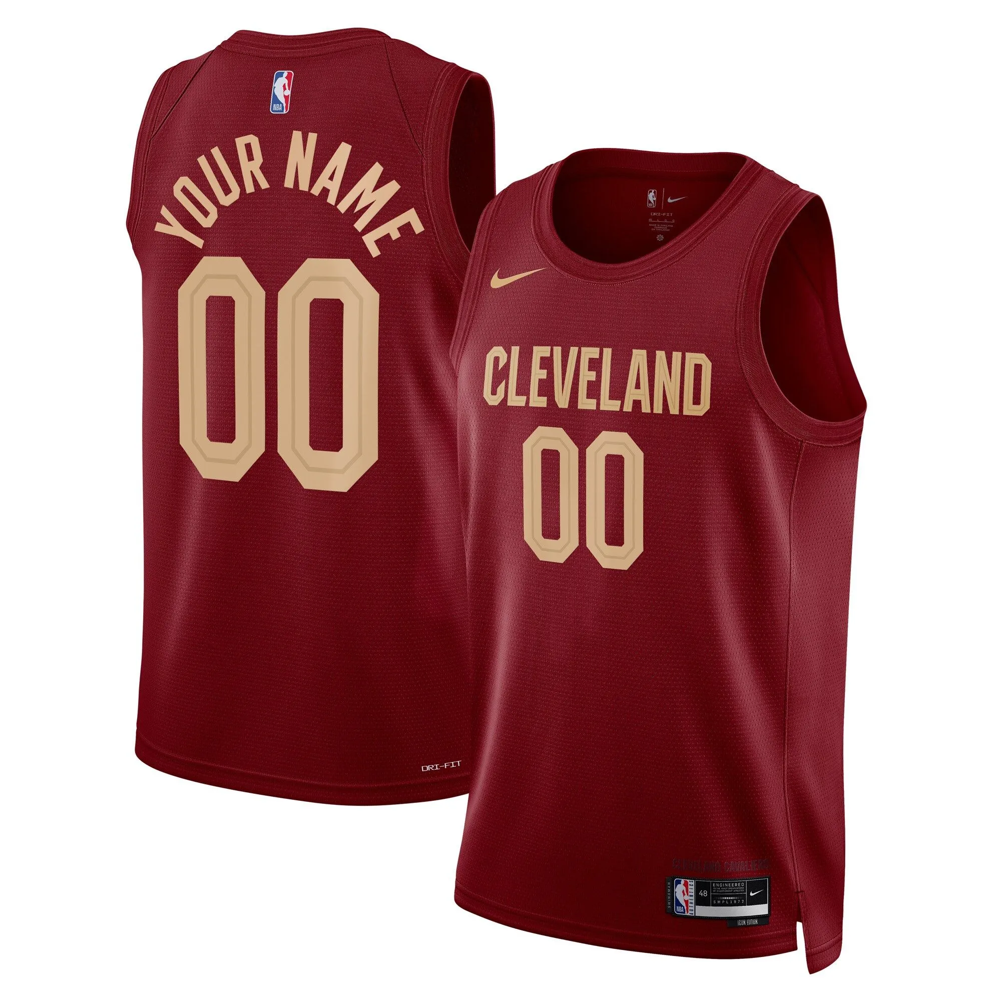 Cleveland Cavaliers  Unisex Swingman Custom Jersey Burgundy - Icon Edition