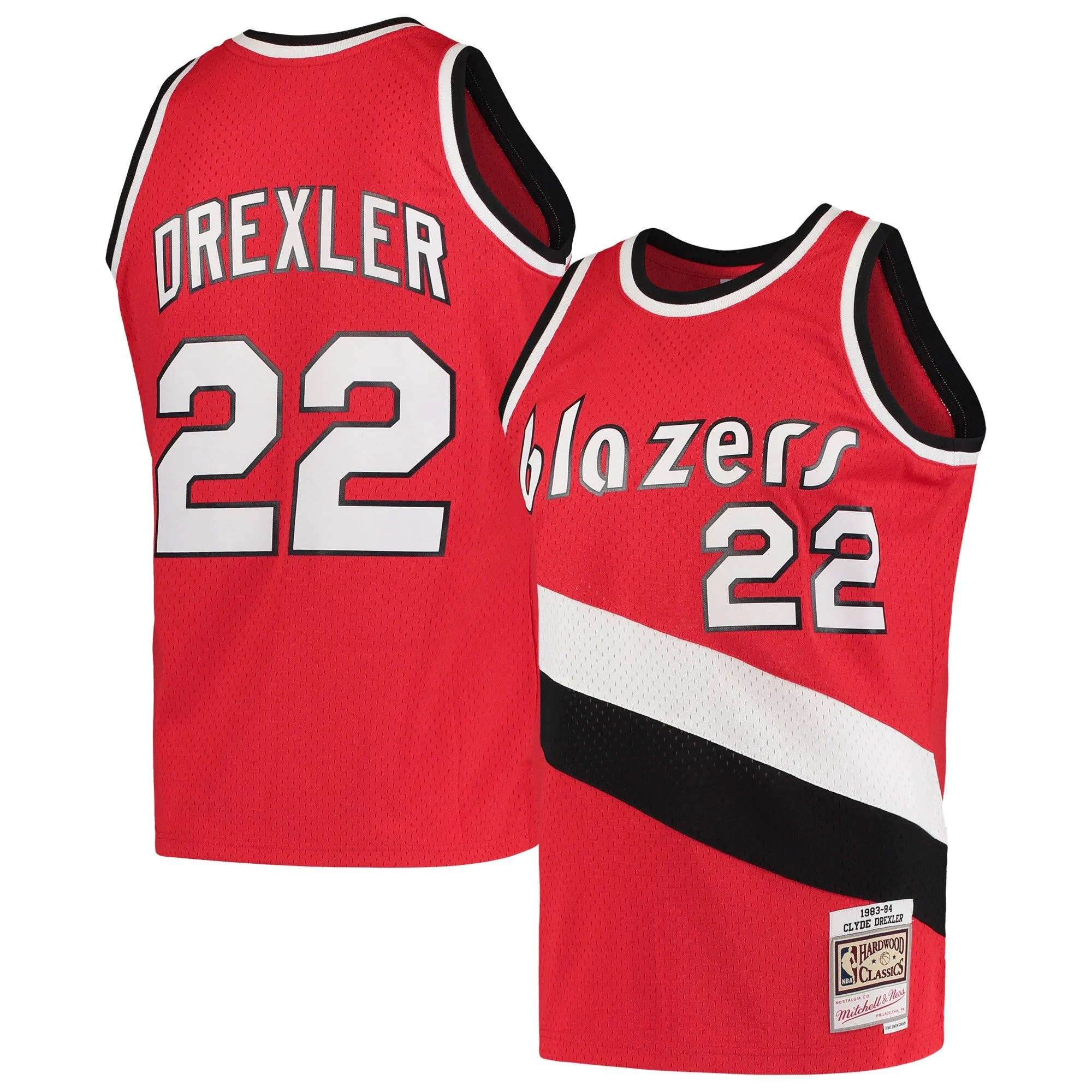 Clyde Drexler Portland Trail Blazers Mitchell & Ness 1983/84 Hardwood Classics Swingman Jersey - Red