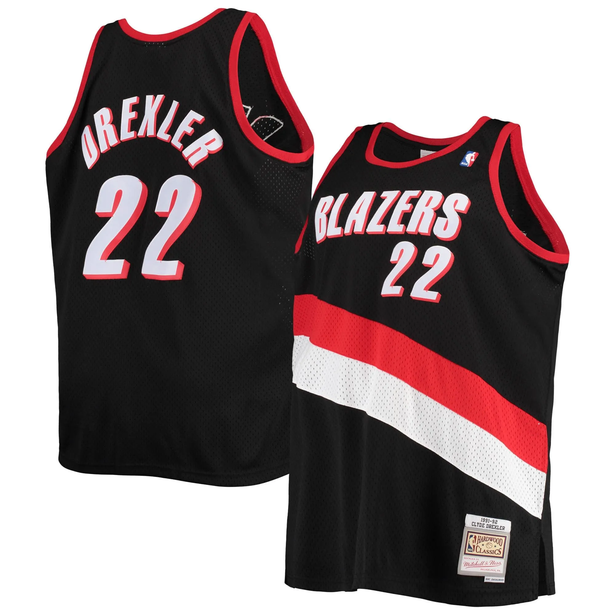 Clyde Drexler Portland Trail Blazers Mitchell & Ness 1991/92 Big & Tall Hardwood Classics Swingman Jersey - Black