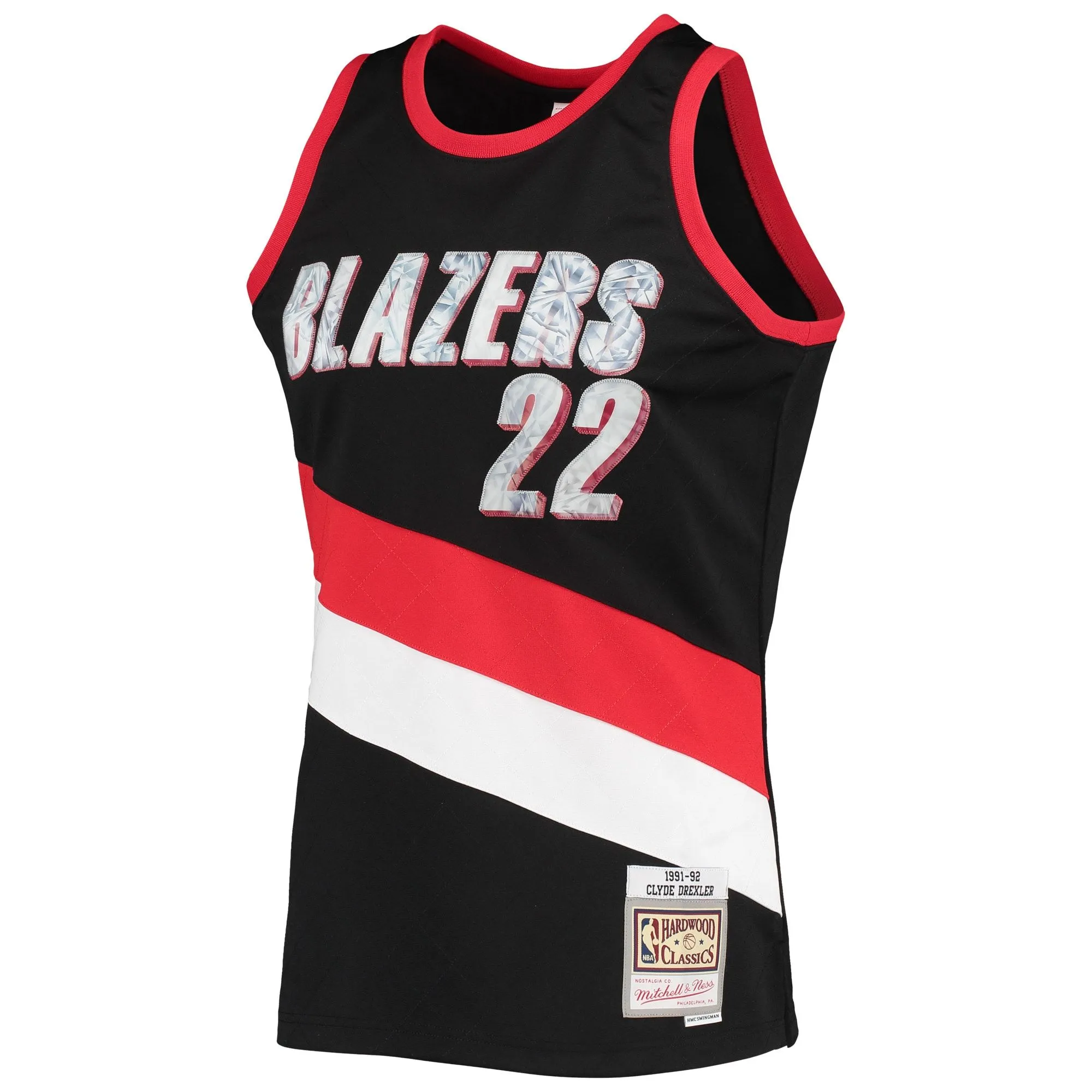 Clyde Drexler Portland Trail Blazers Mitchell & Ness 1991/92 Hardwood Classics NBA 75th Anniversary Diamond Swingman Jersey - Black