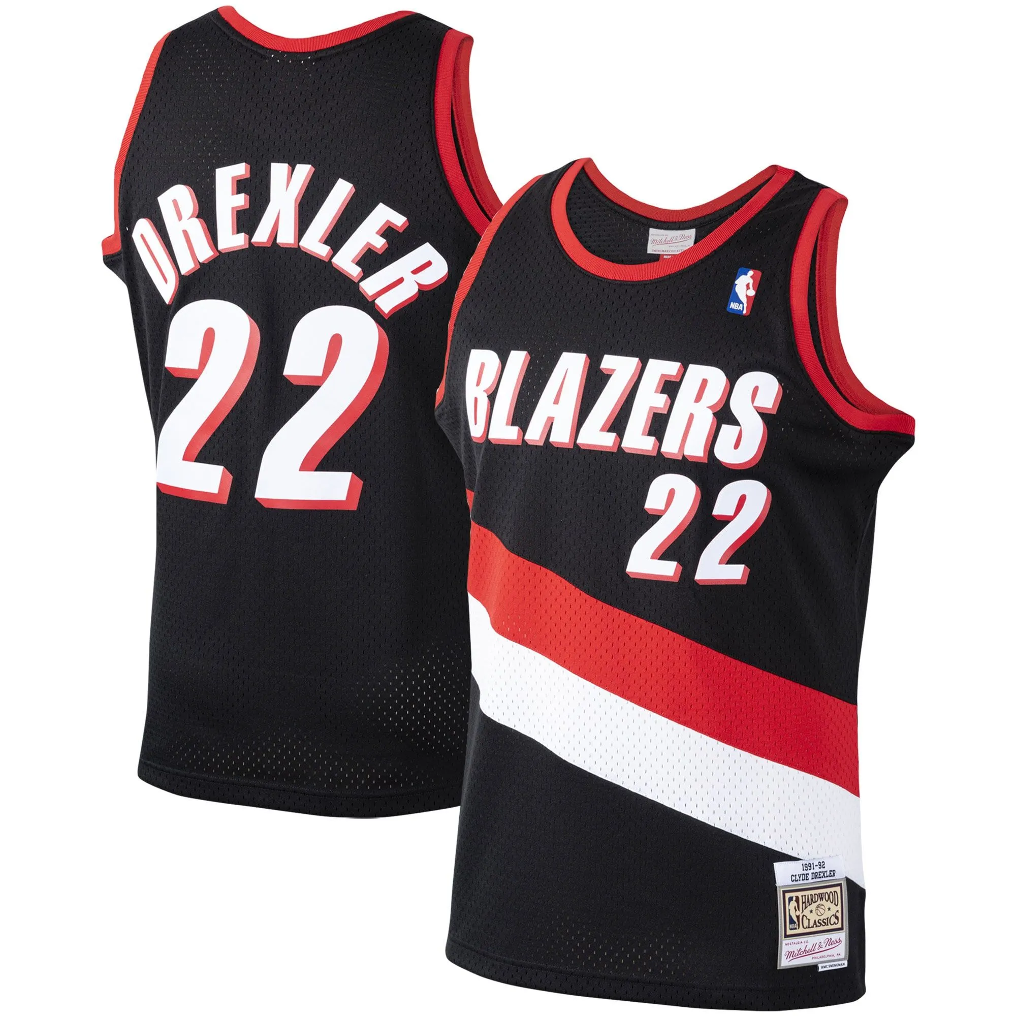 Clyde Drexler Portland Trail Blazers Mitchell & Ness 1991/92 Hardwood Classics Swingman Jersey - Black