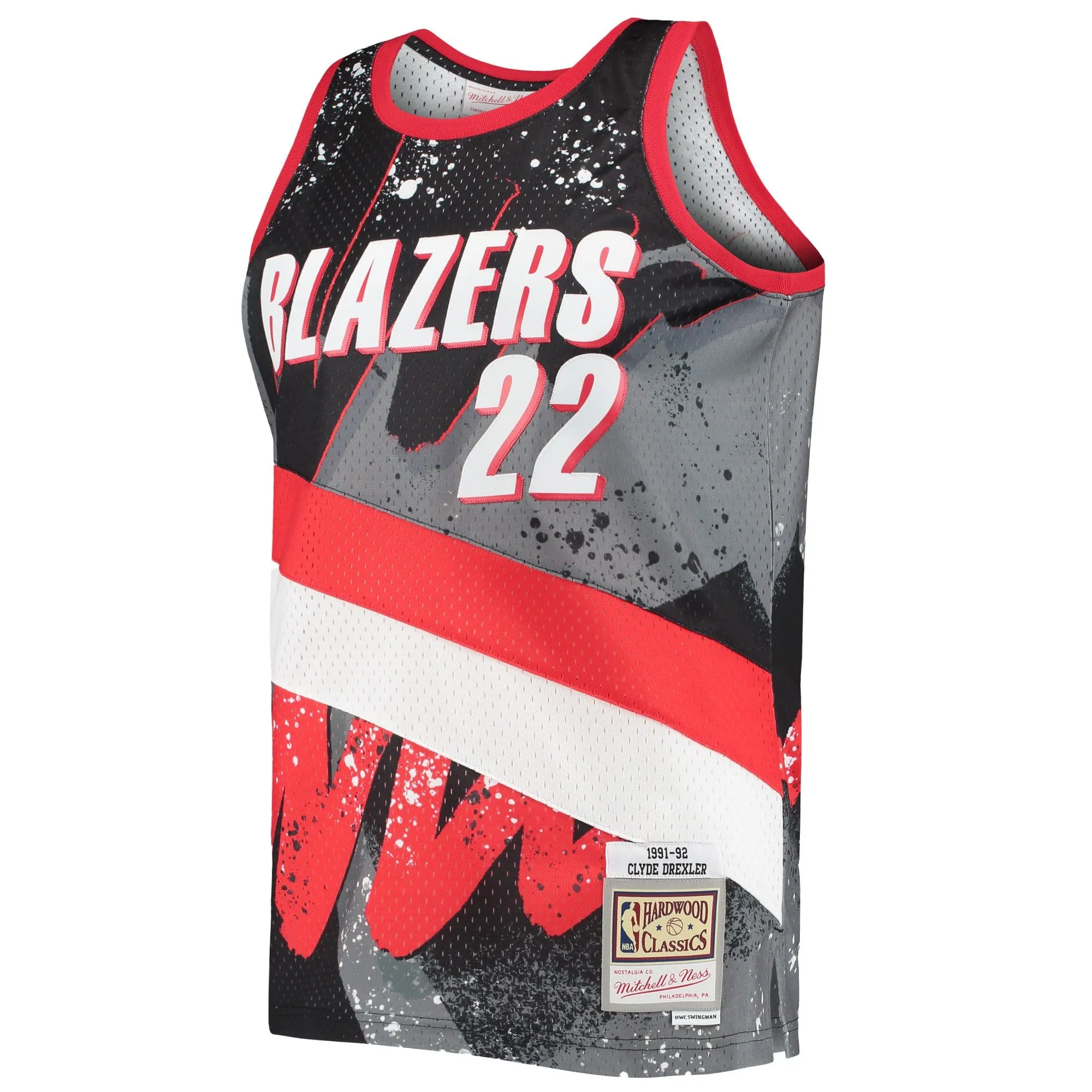 Clyde Drexler Portland Trail Blazers Mitchell & Ness Hardwood Classics 1991/92 Hyper Hoops Swingman Jersey - Black