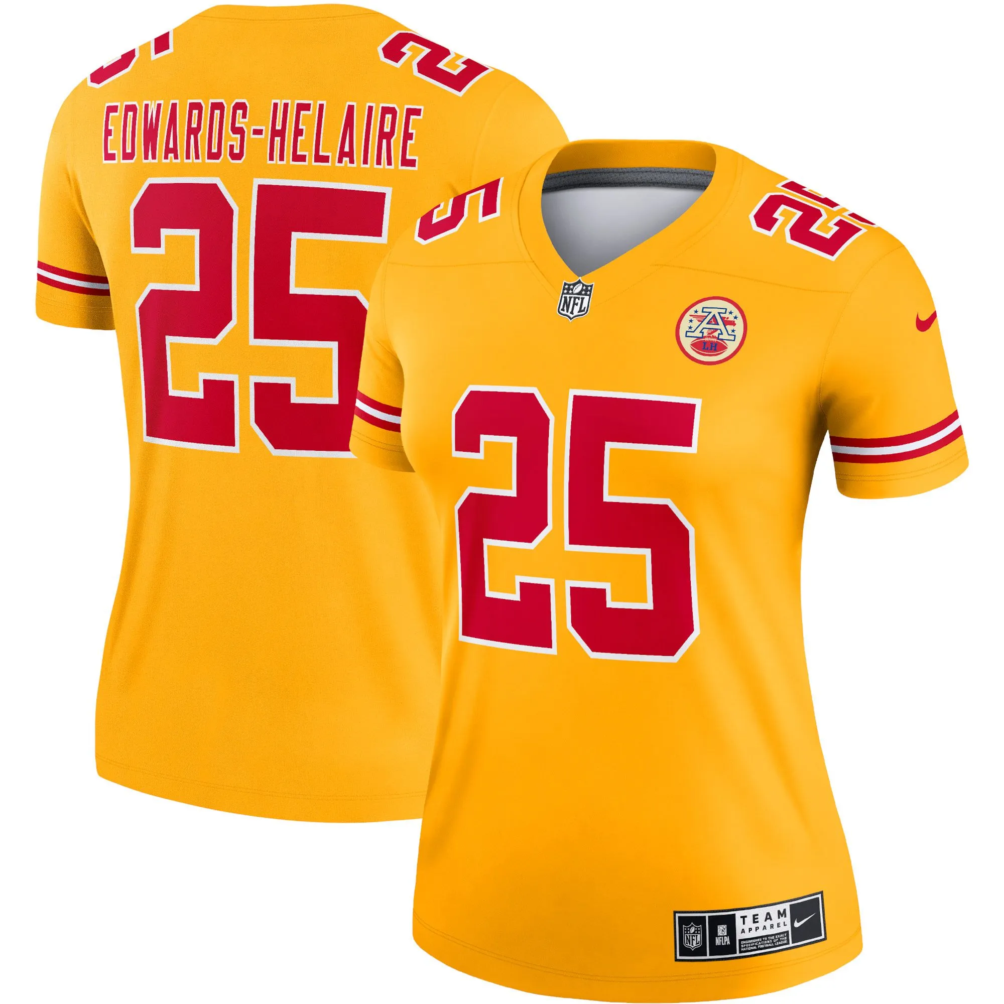 Clyde Edwards-Helaire Kansas City Chiefs  Women's Inverted Legend Jersey - Gold