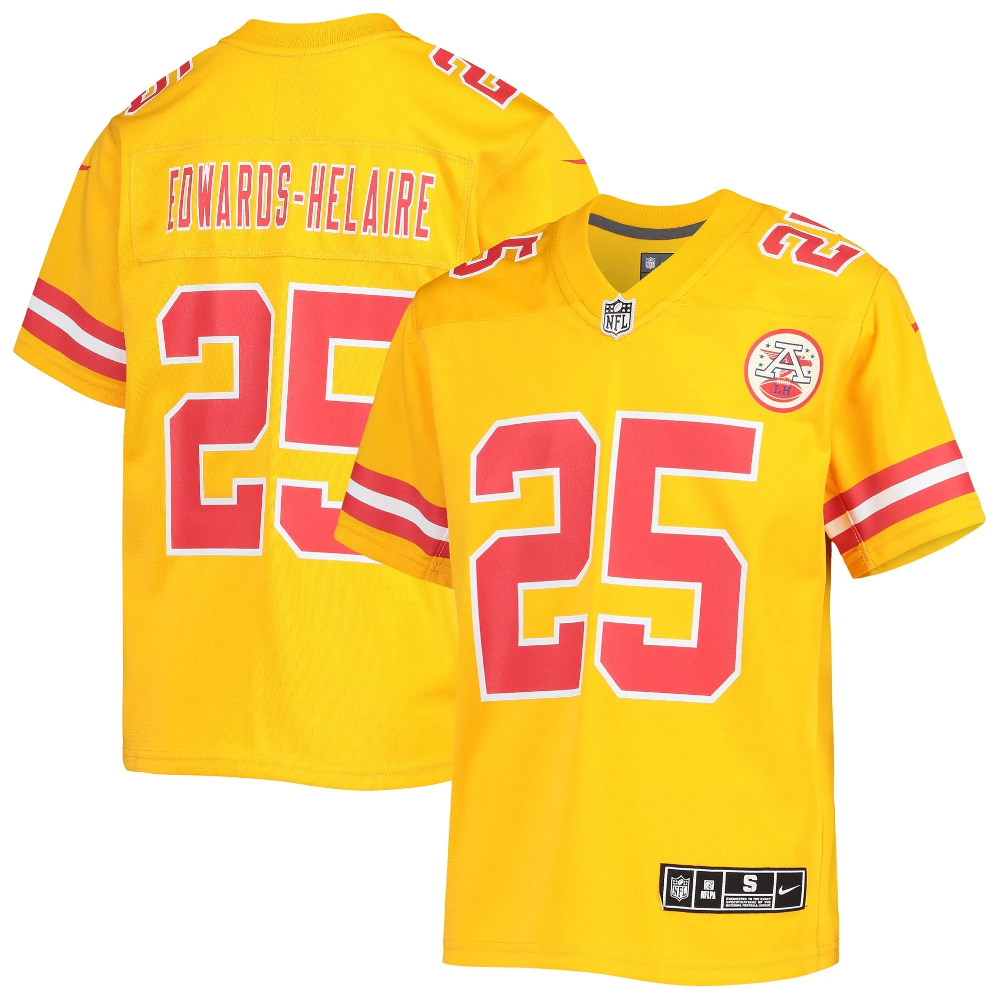 Clyde Edwards-Helaire Kansas City Chiefs  Youth Inverted Team Game Jersey - Gold