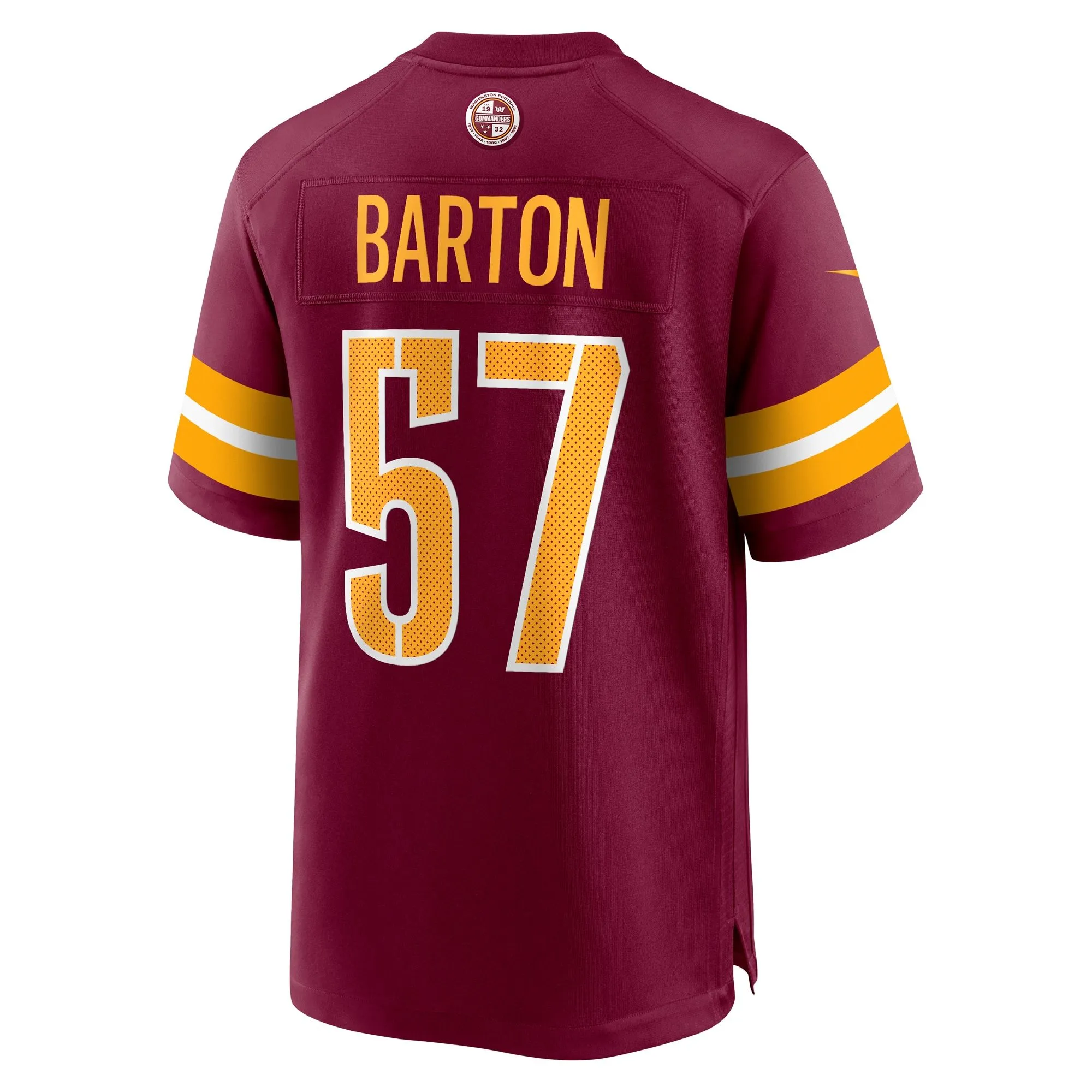 Cody Barton Washington Commanders  Game Player Jersey - Burgundy