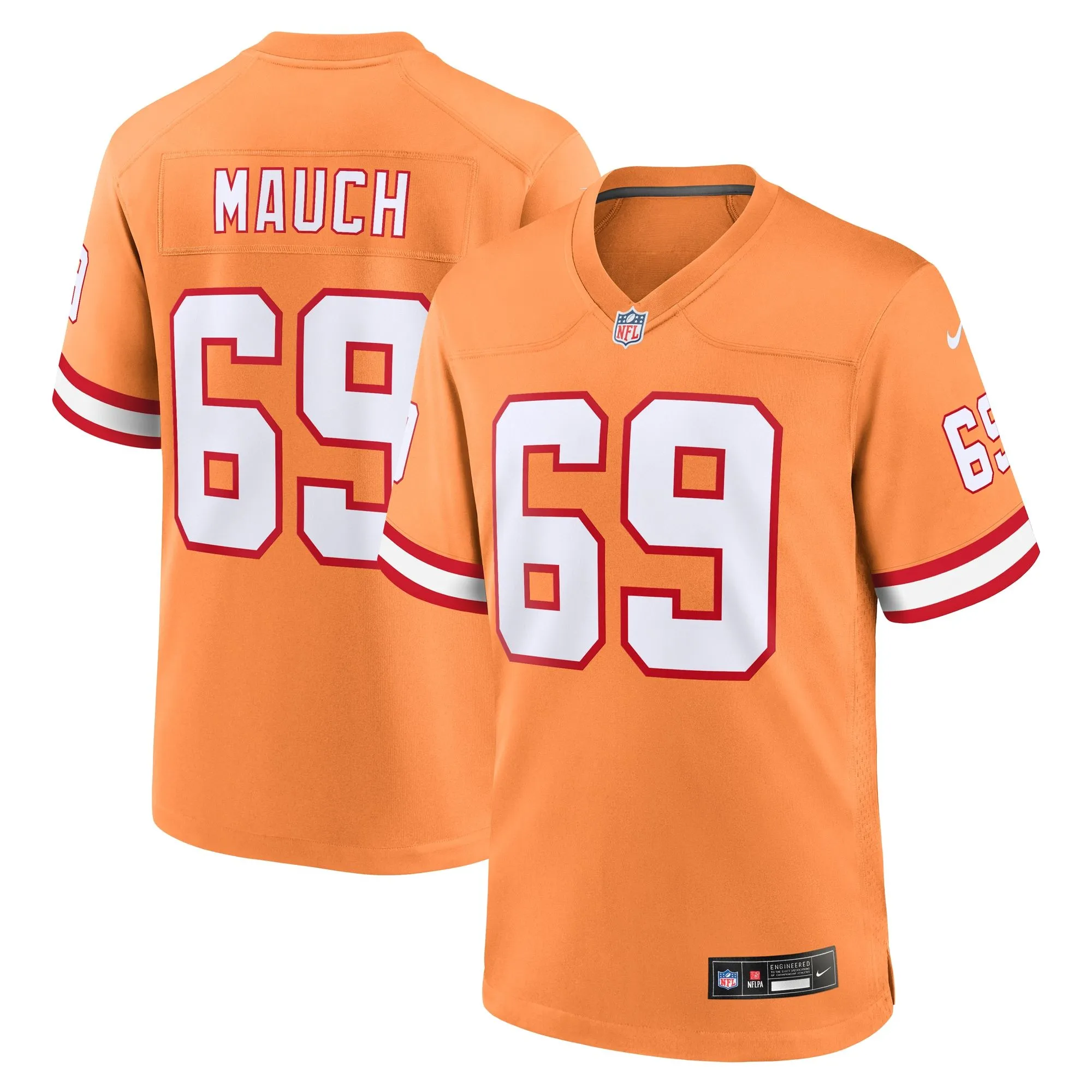 Cody Mauch Tampa Bay Buccaneers  Throwback Game Jersey - Orange