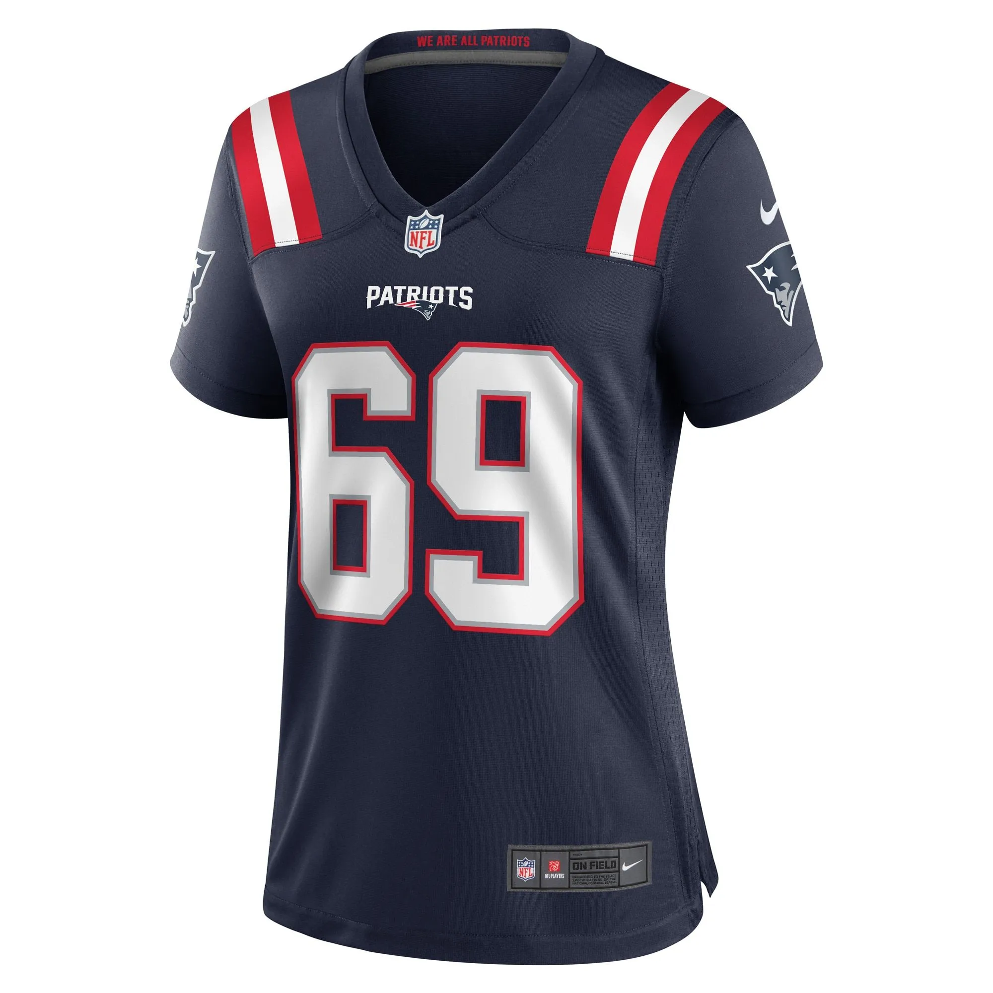 Cole Strange New England Patriots  Women's Game Player Jersey - Navy