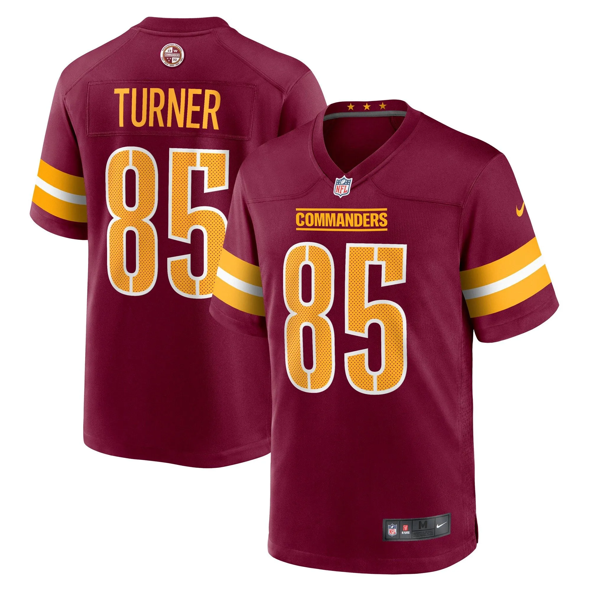 Cole Turner Washington Commanders  Player Game Jersey - Burgundy