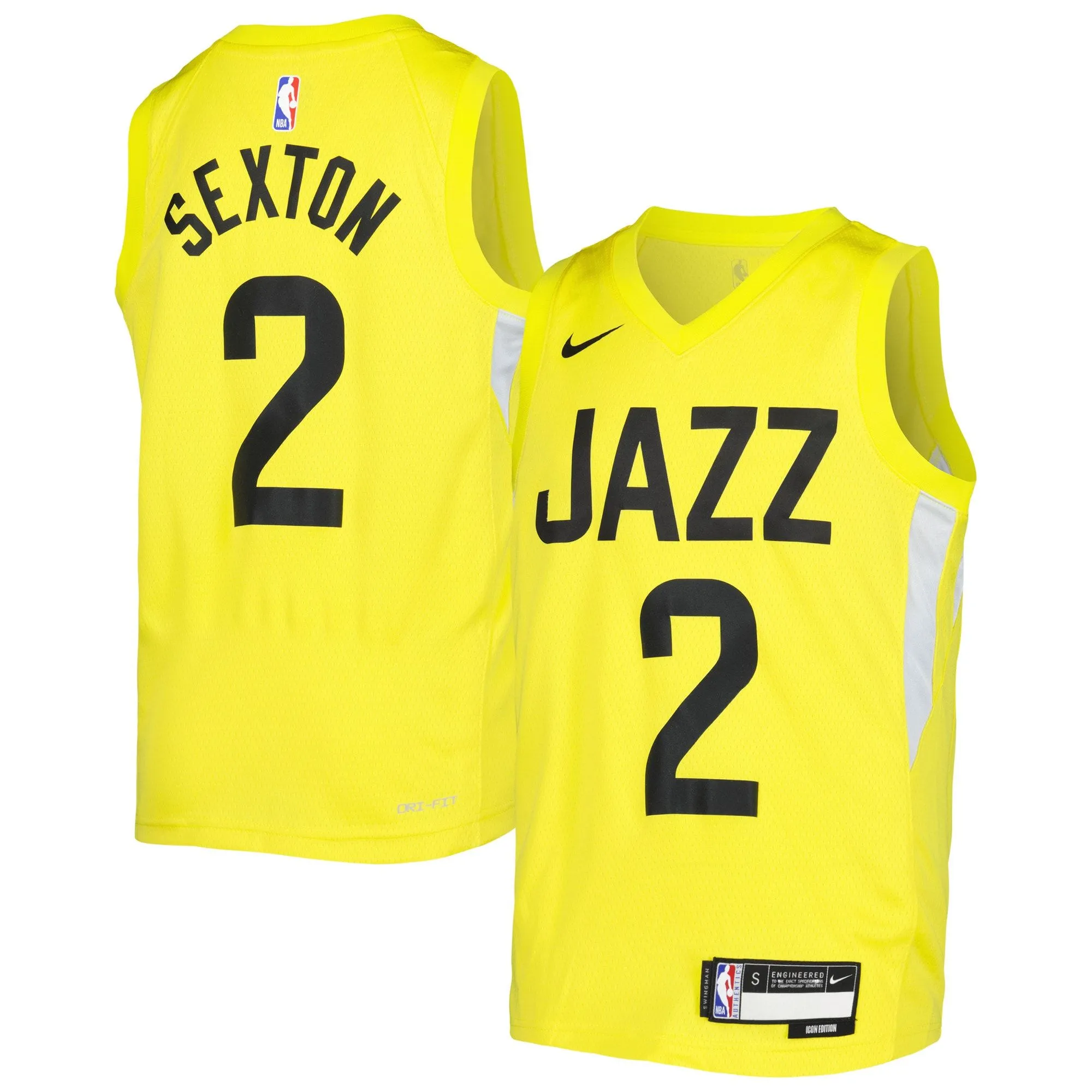 Collin Sexton Utah Jazz  Youth Swingman Jersey - Icon Edition - Yellow