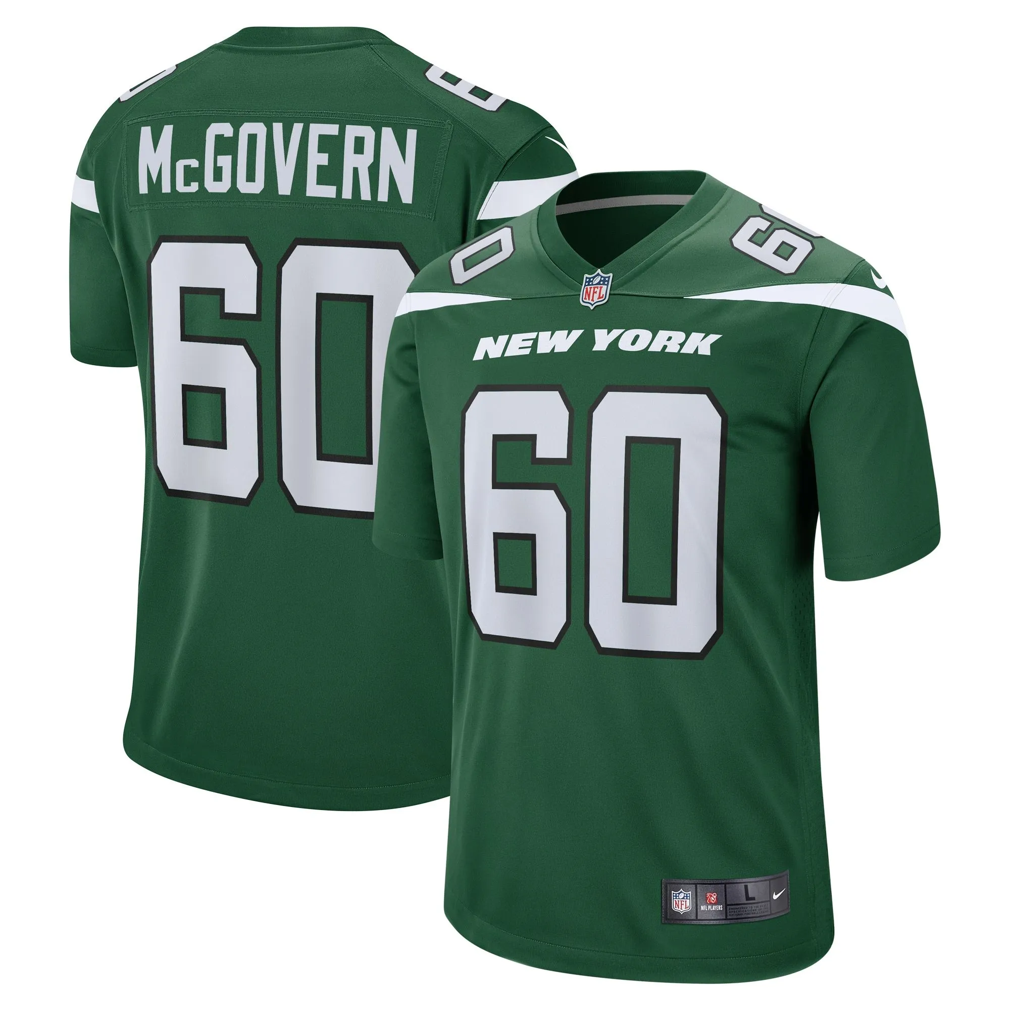 Connor McGovern New York Jets  Game Jersey - Gotham Green