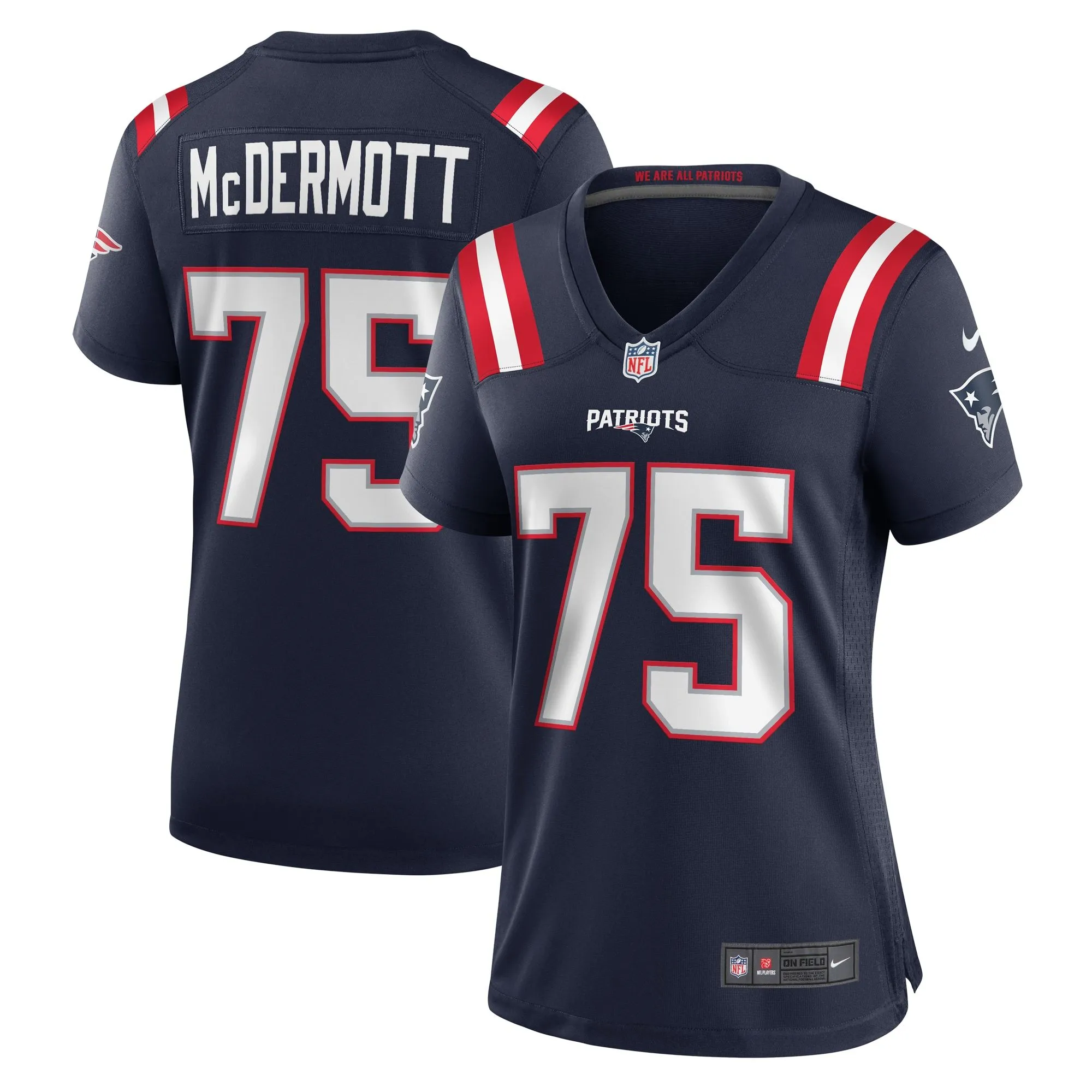 Conor McDermott New England Patriots  Women's Home Game Player Jersey - Navy