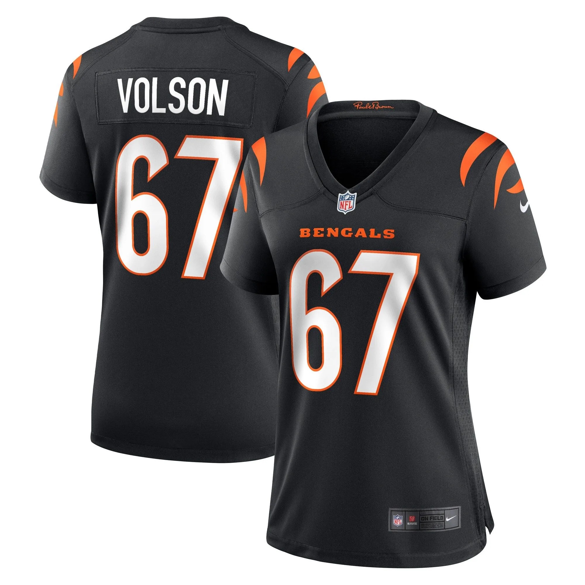 Cordell Volson Cincinnati Bengals  Women's Game Player Jersey - Black