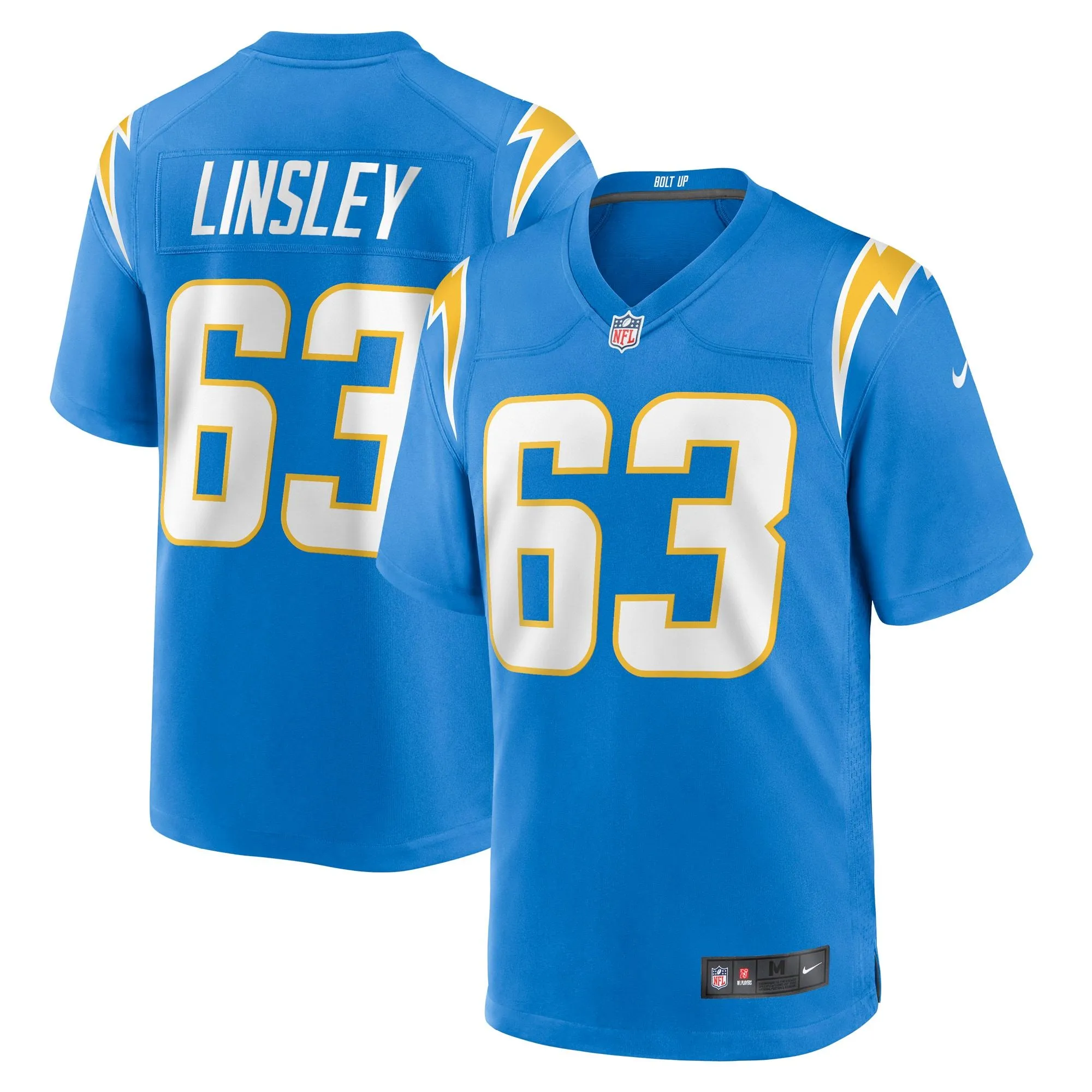 Corey Linsley Los Angeles Chargers  Game Player Jersey - Powder Blue