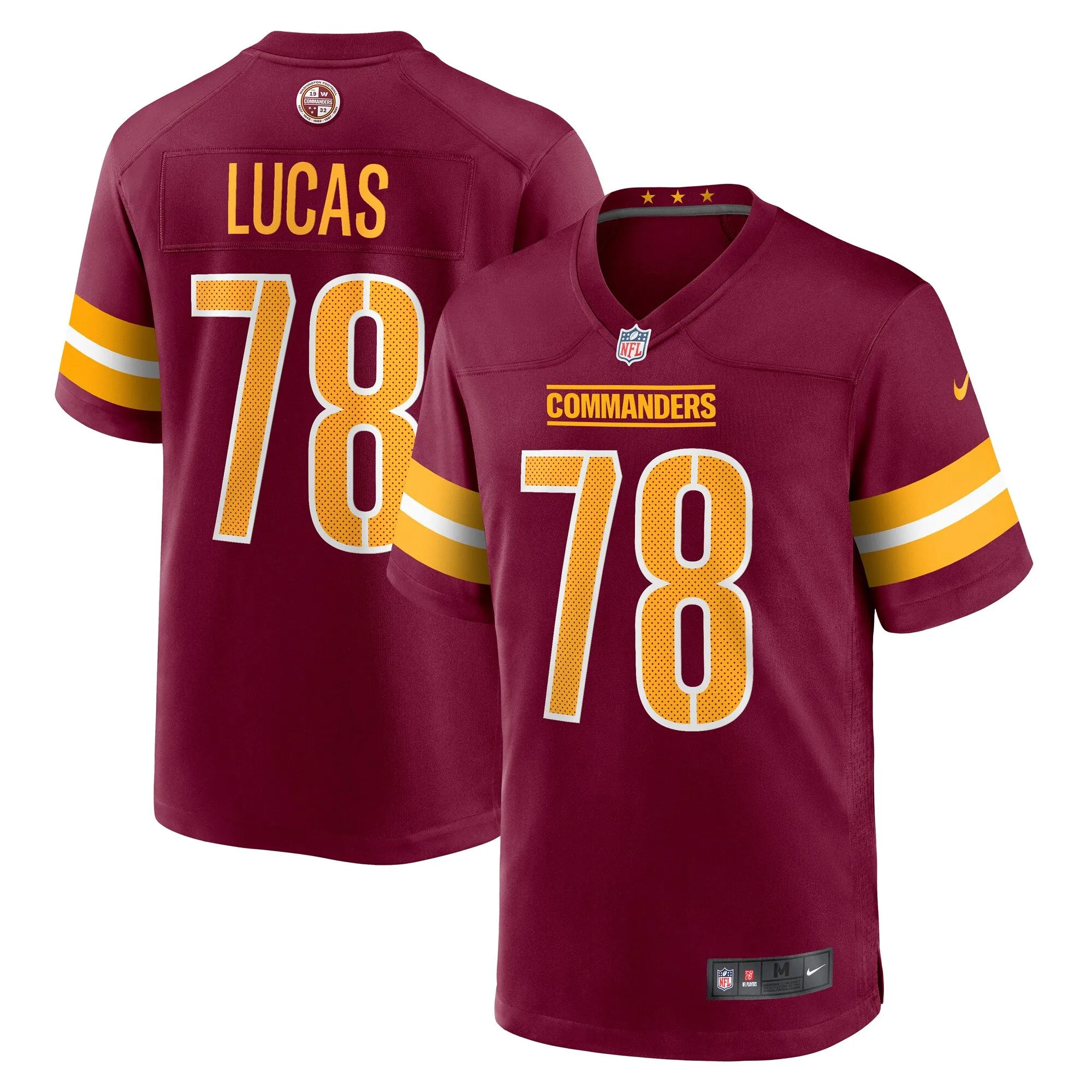 Cornelius Lucas Washington Commanders   Game Jersey -  Burgundy