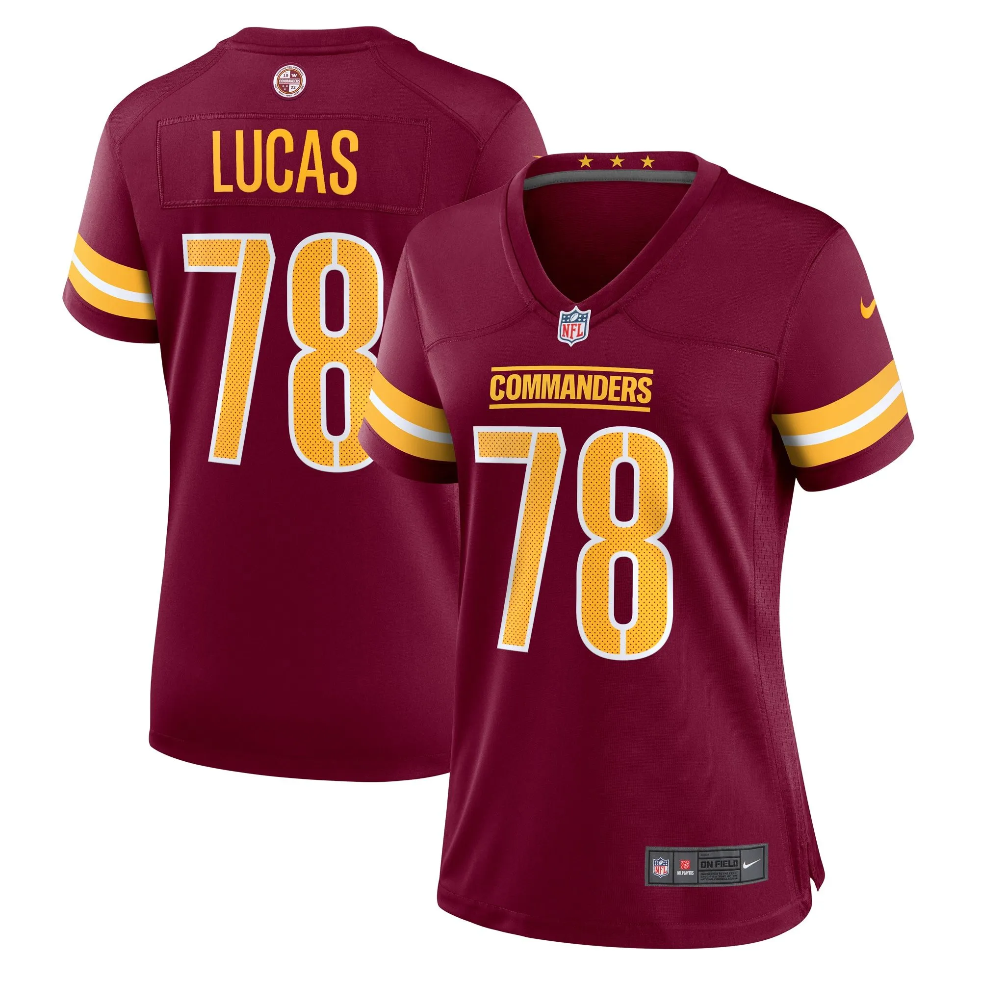 Cornelius Lucas Washington Commanders  Women's  Game Jersey -  Burgundy