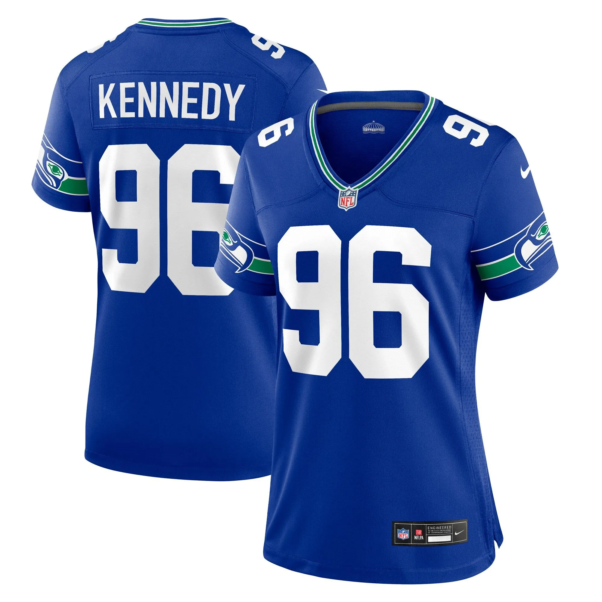 Cortez Kennedy Seattle Seahawks  Women's Throwback Player Game Jersey - Royal