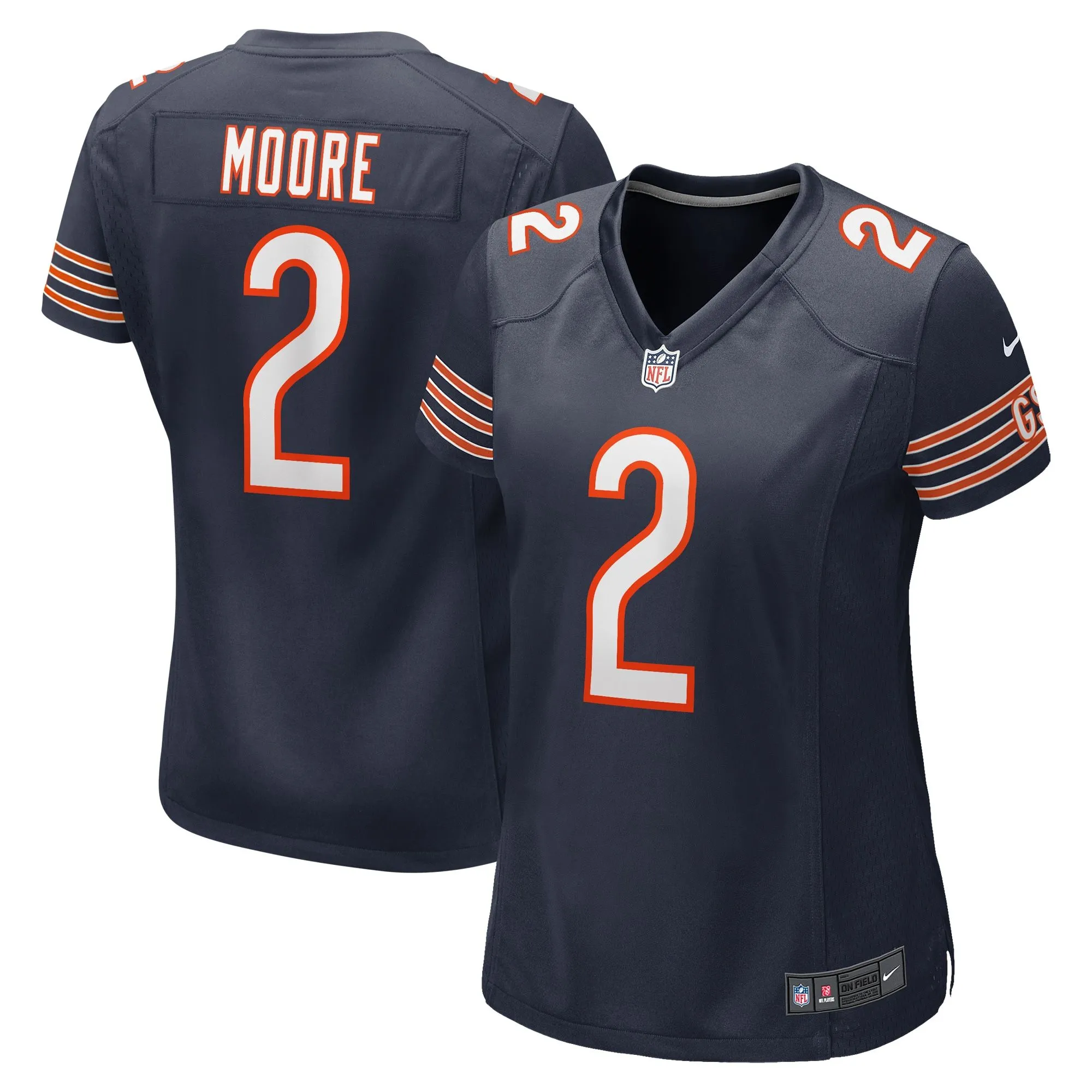 D.J. Moore Chicago Bears  Women's Player Jersey - Navy