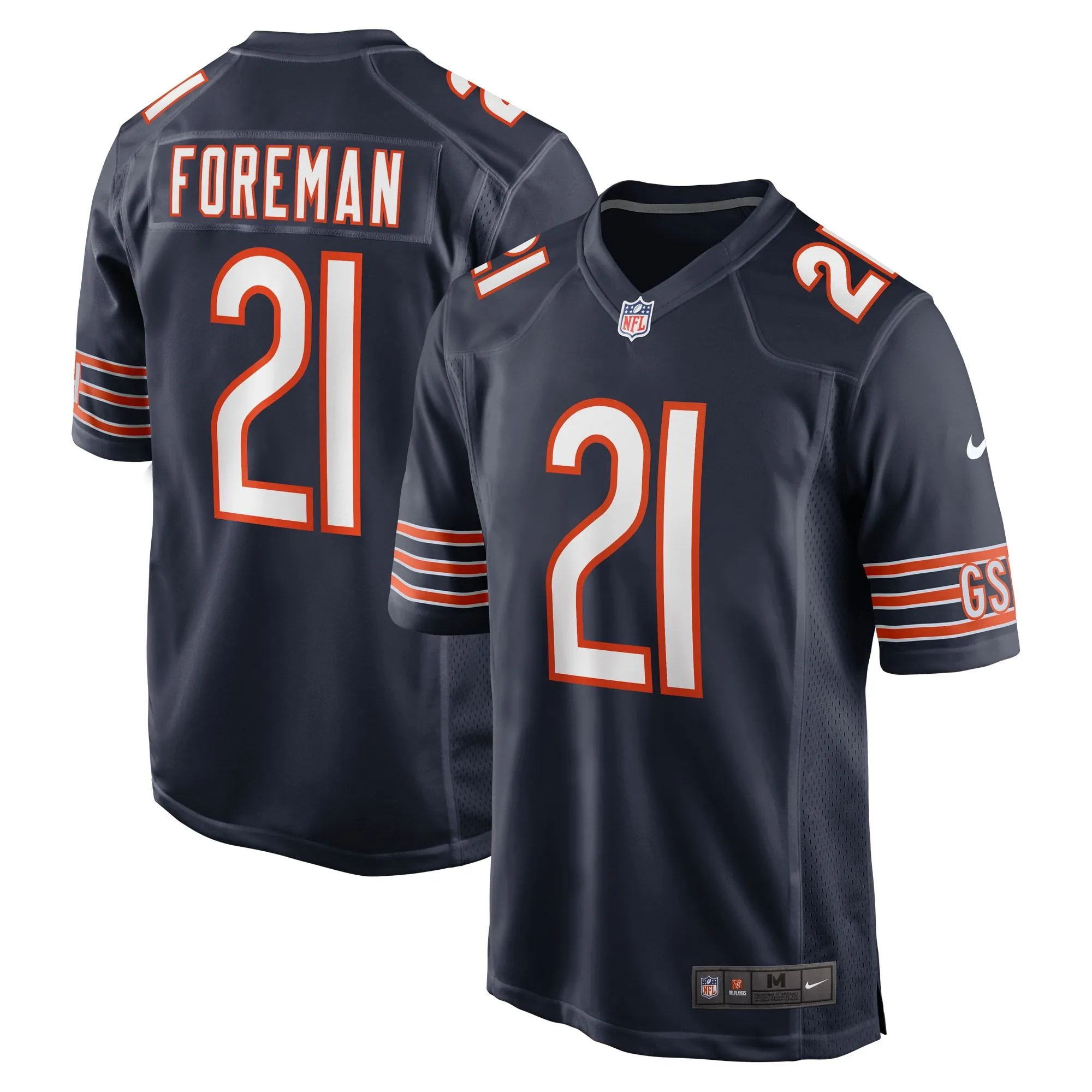 D'Onta Foreman Chicago Bears  Game Jersey - Navy