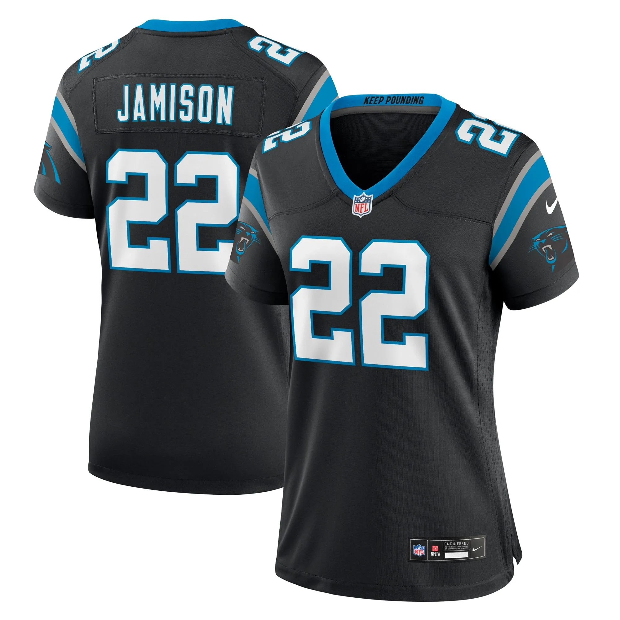 D'Shawn Jamison Carolina Panthers  Women's Team Game Jersey -  Black