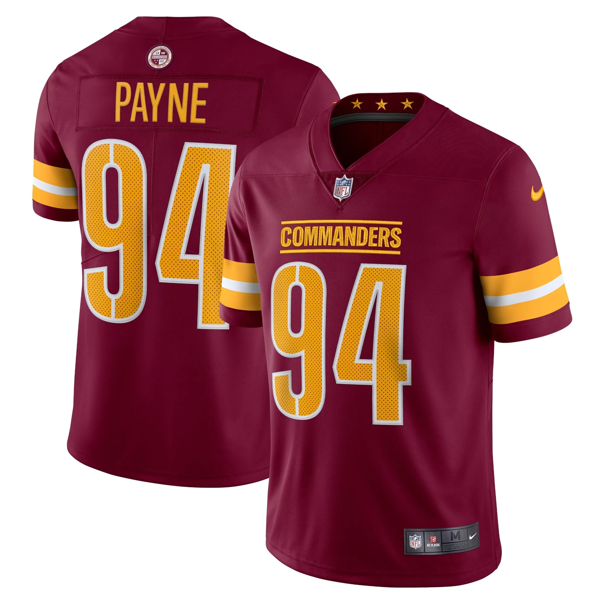 Da'Ron Payne Washington Commanders  Vapor Limited Jersey - Burgundy