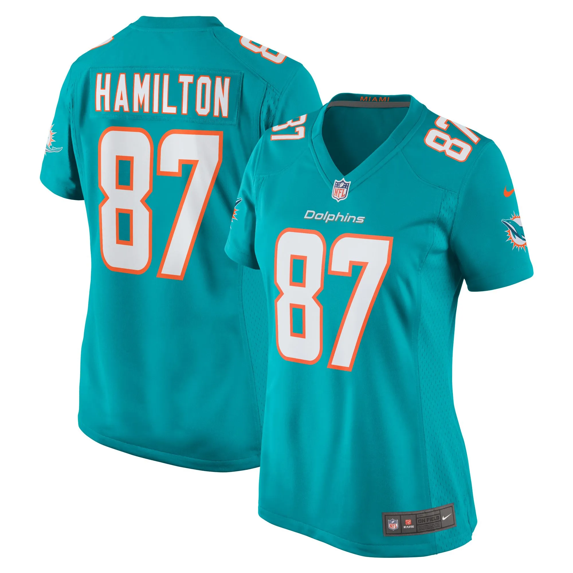 DaeSean Hamilton Miami Dolphins  Women's Home Game Player Jersey - Aqua