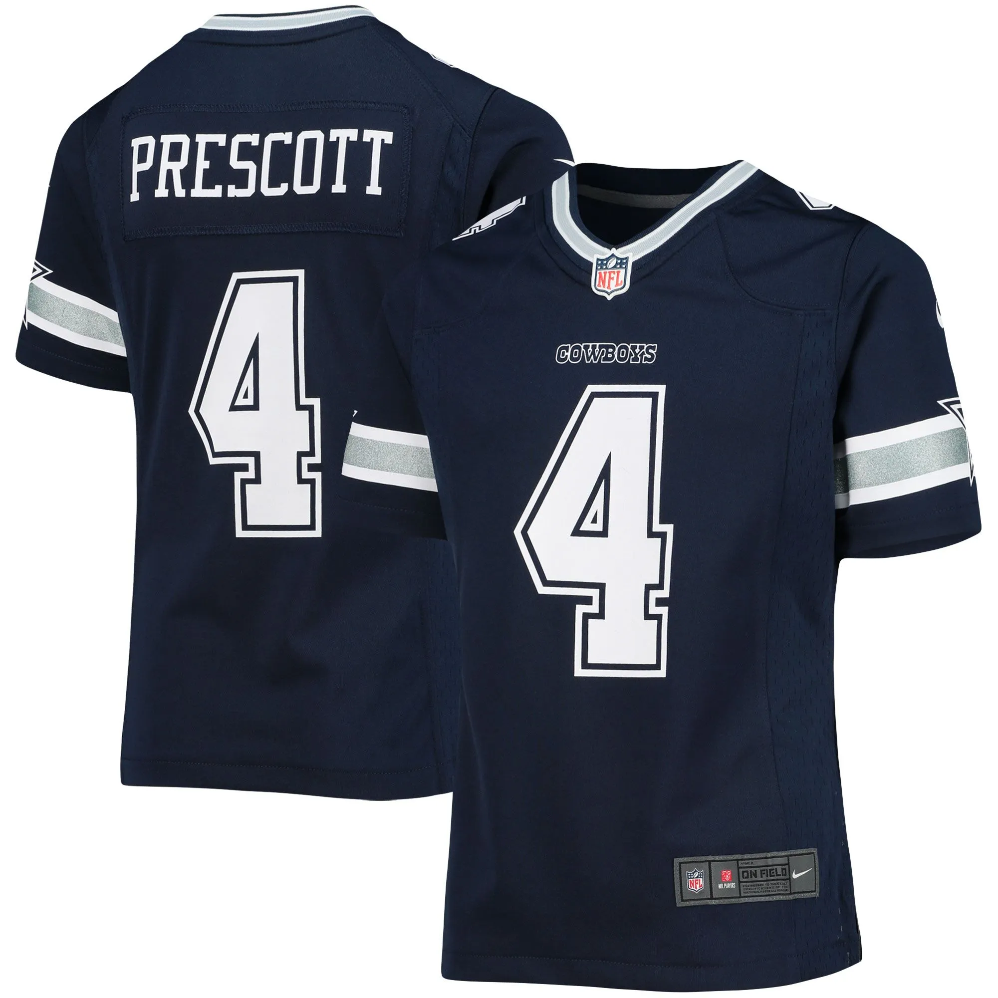 Dak Prescott Dallas Cowboys  Girls Youth Team Game Jersey - Navy