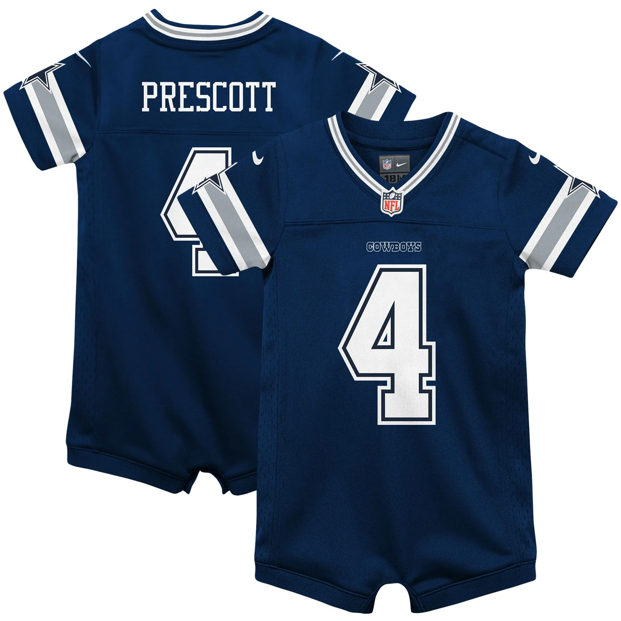 Dak Prescott Dallas Cowboys  Infant Game Jersey Romper - Navy