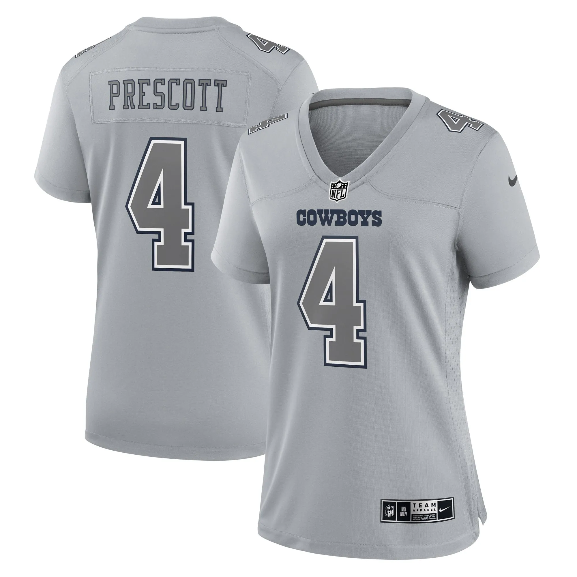 Dak Prescott Dallas Cowboys  Women's Atmosphere Fashion Game Jersey - Gray