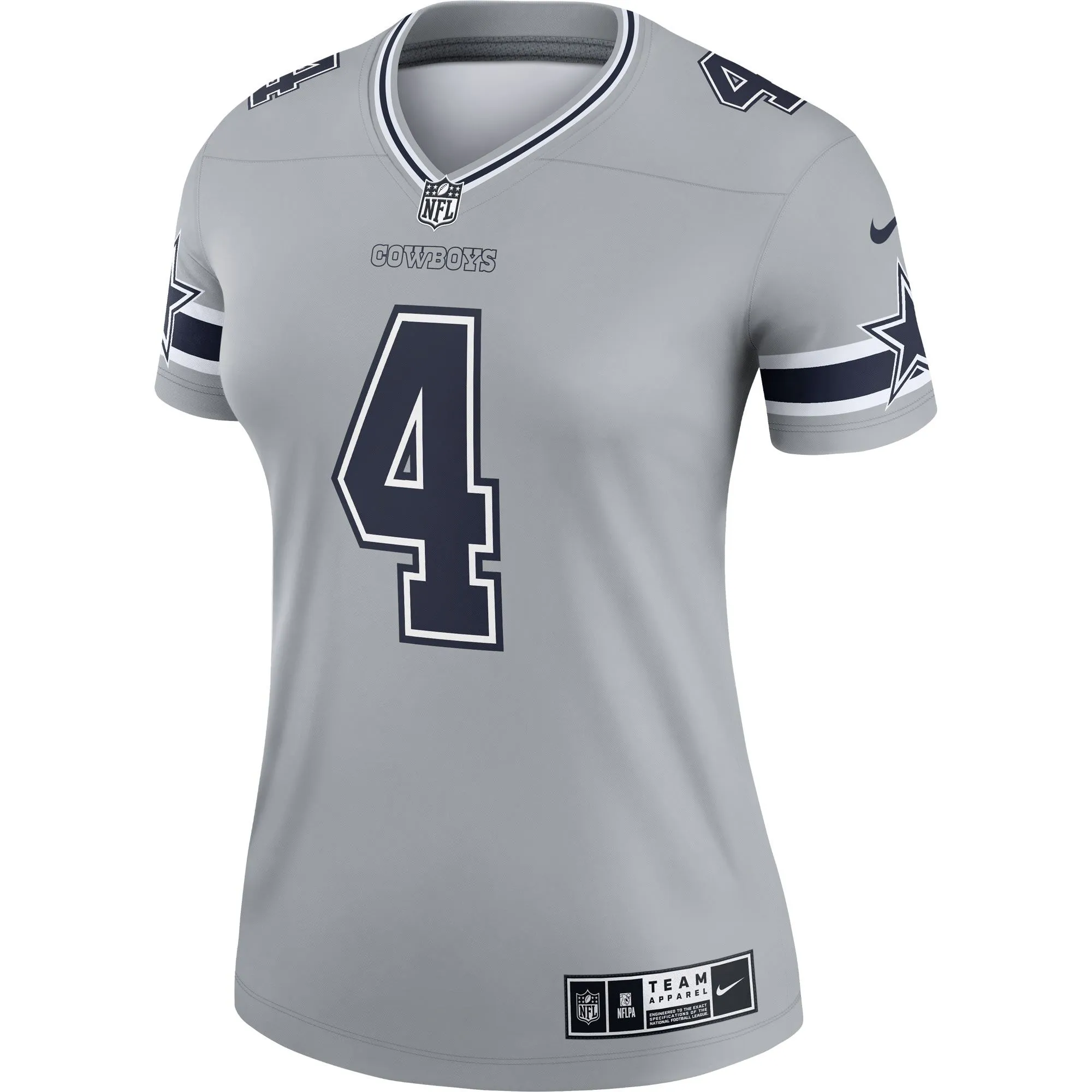 Dak Prescott Dallas Cowboys  Women's Inverted Legend Jersey - Gray