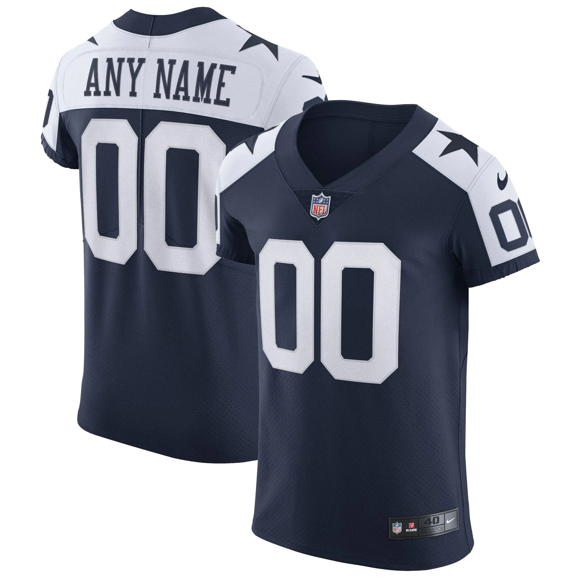 Dallas Cowboys  Alternate Vapor Elite Custom Jersey - Navy