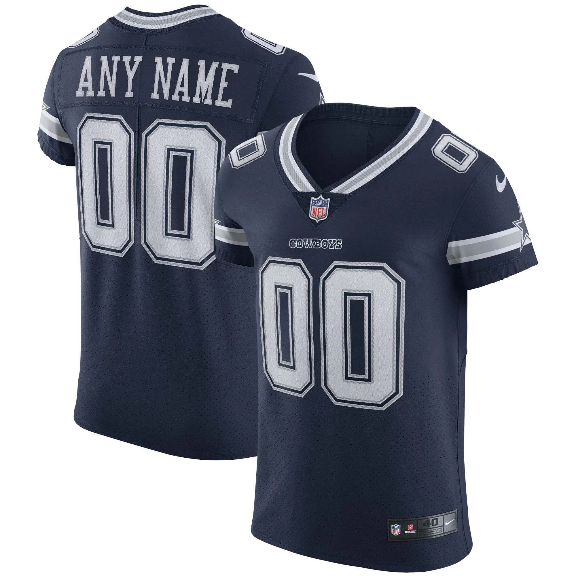 Dallas Cowboys  Vapor Elite Custom Jersey - Navy