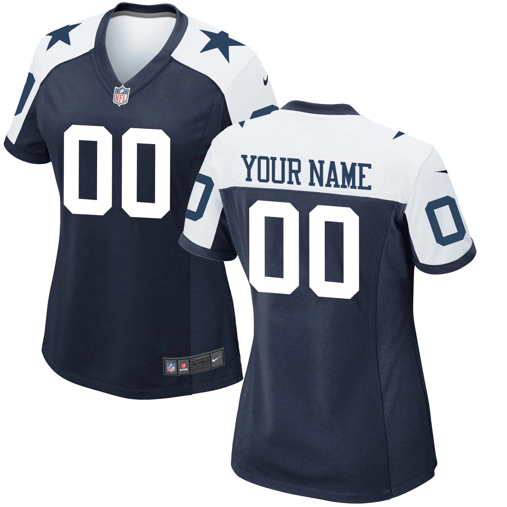 Dallas Cowboys  Women's Alternate Custom Game Jersey - Navy