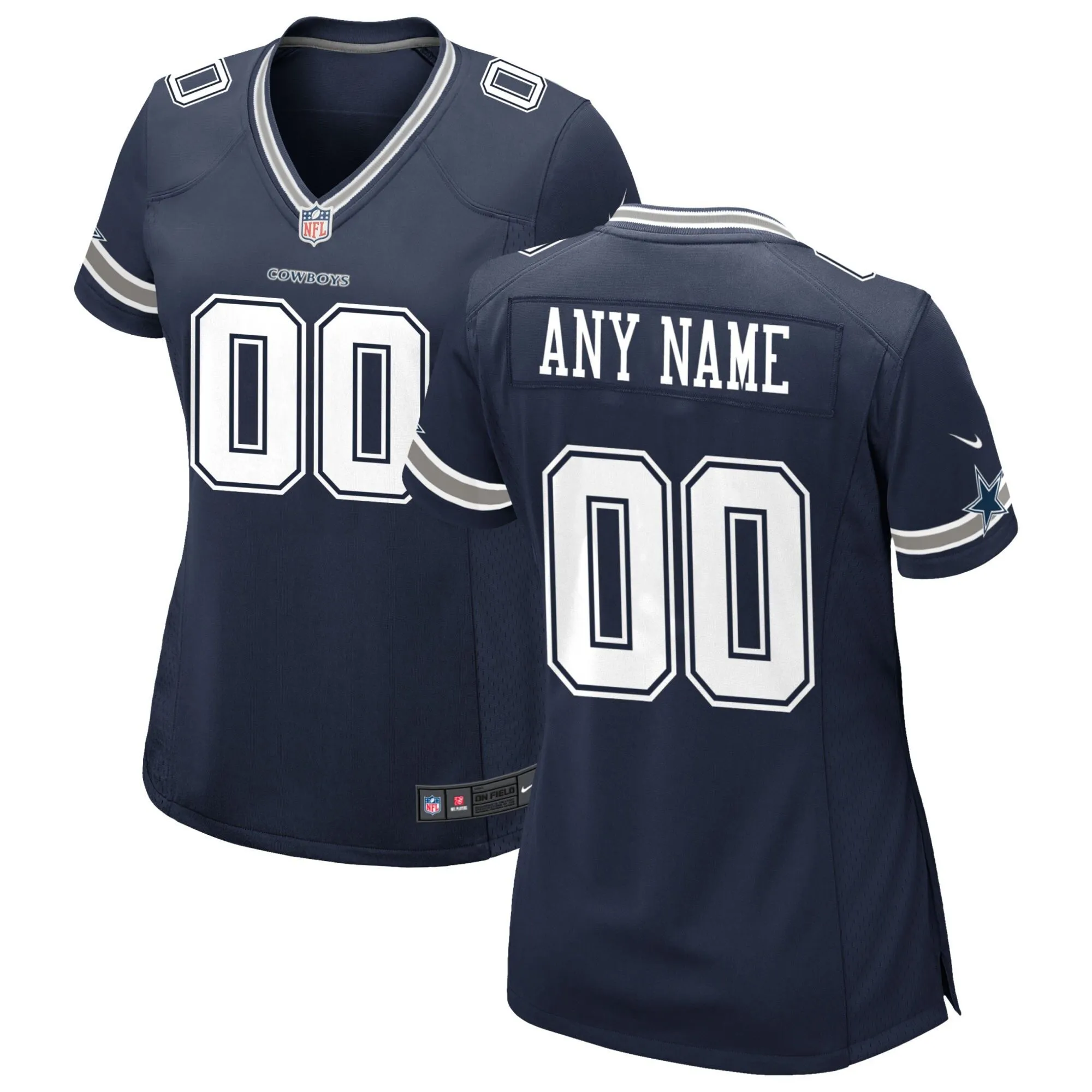 Dallas Cowboys  Women's Custom Game Jersey - Navy