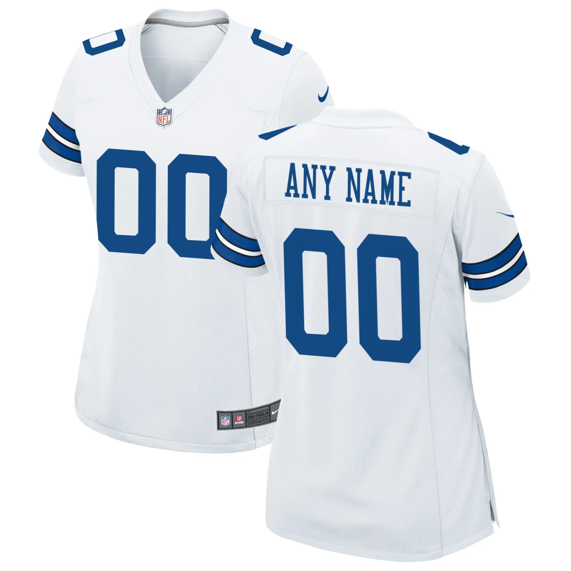 Dallas Cowboys  Women's Custom Game Jersey - White