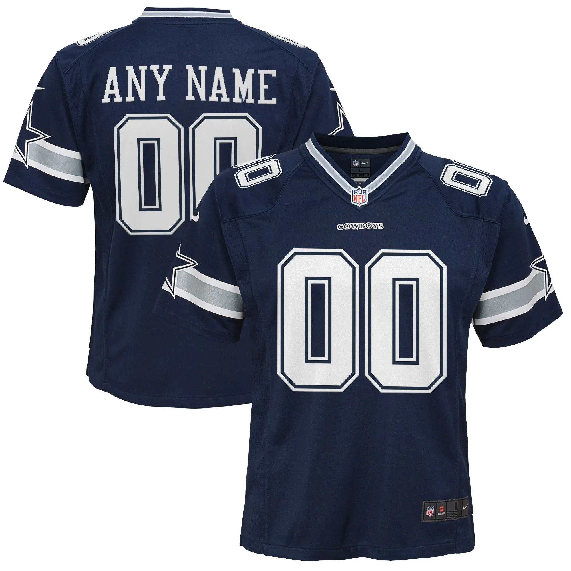 Dallas Cowboys  Youth Custom Game Jersey - Navy