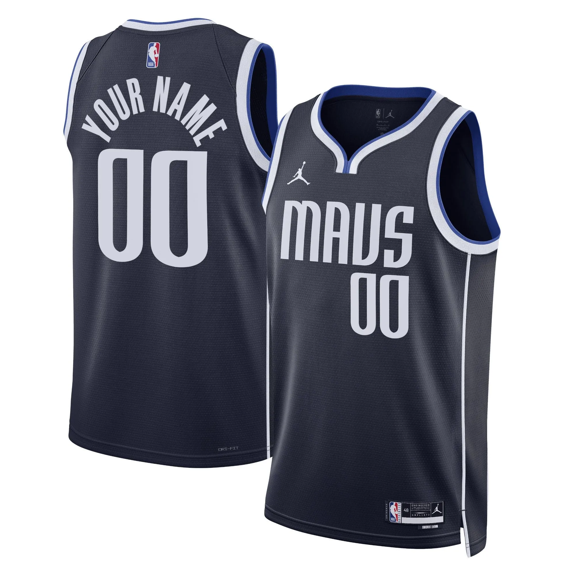 Dallas Mavericks Jordan Brand Unisex 2022/23 Swingman Custom Jersey - Statement Edition - Navy