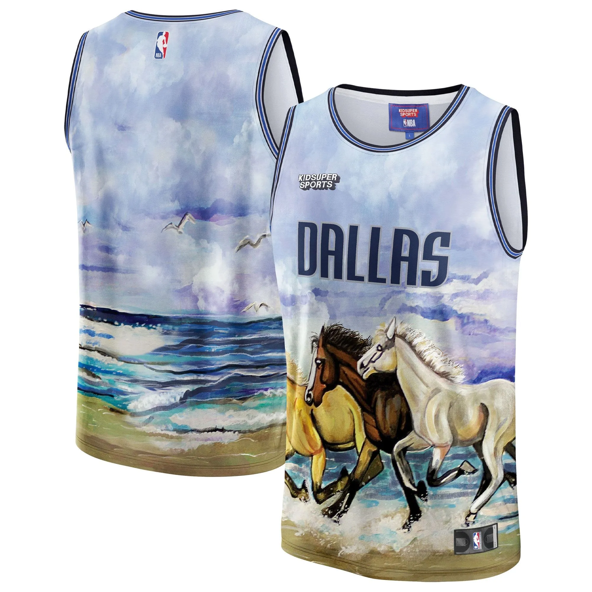 Dallas Mavericks NBA & KidSuper Studios By Fanatics Unisex Hometown Jersey - Blue