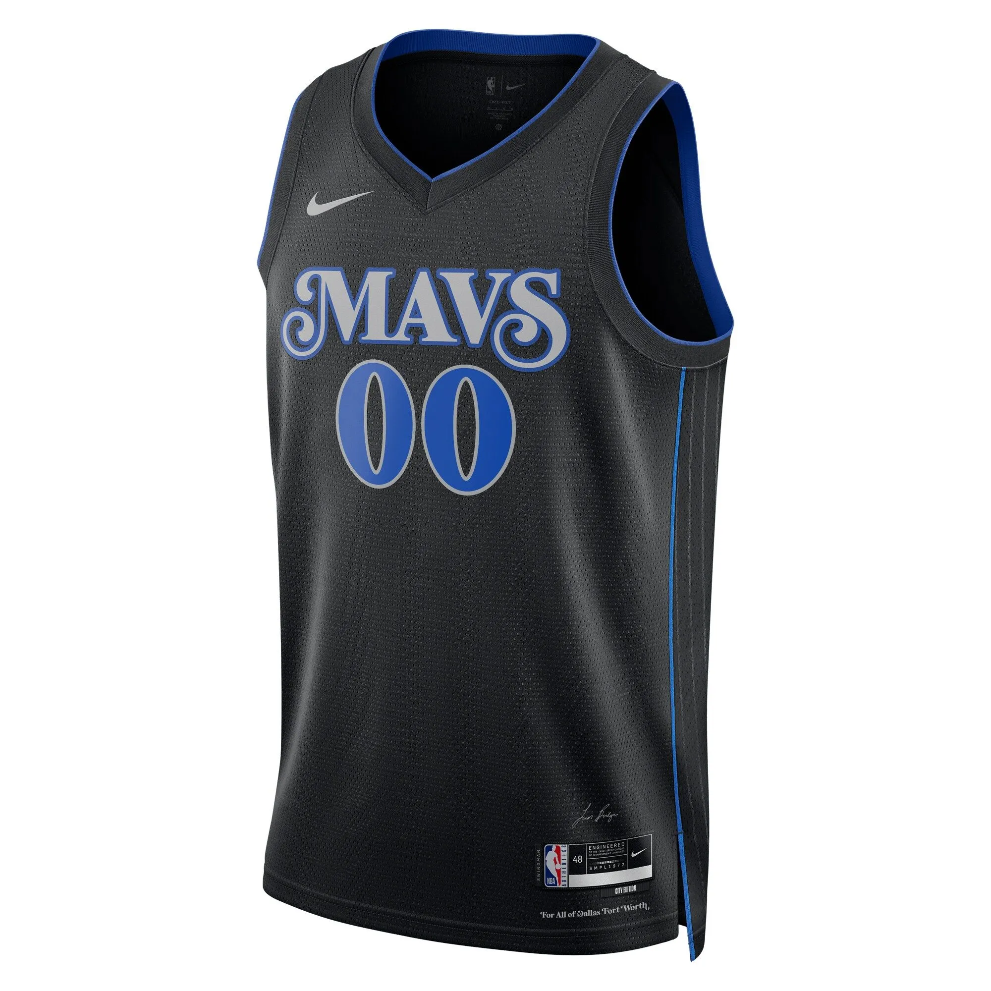 Dallas Mavericks  Unisex 2023/24 Custom Swingman Jersey - Black - City Edition