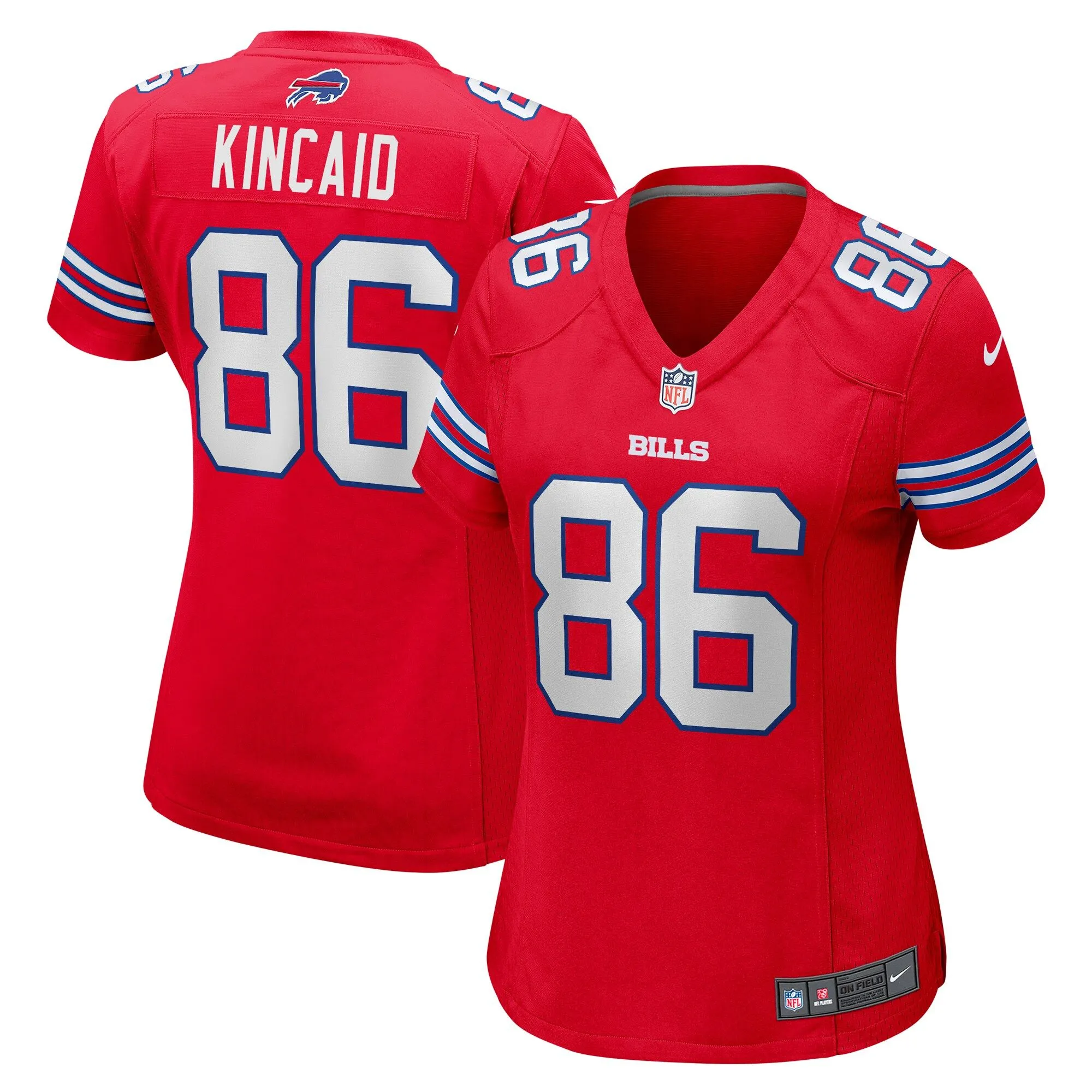 Dalton Kincaid Buffalo Bills  Women's Alternate Game Jersey - Red