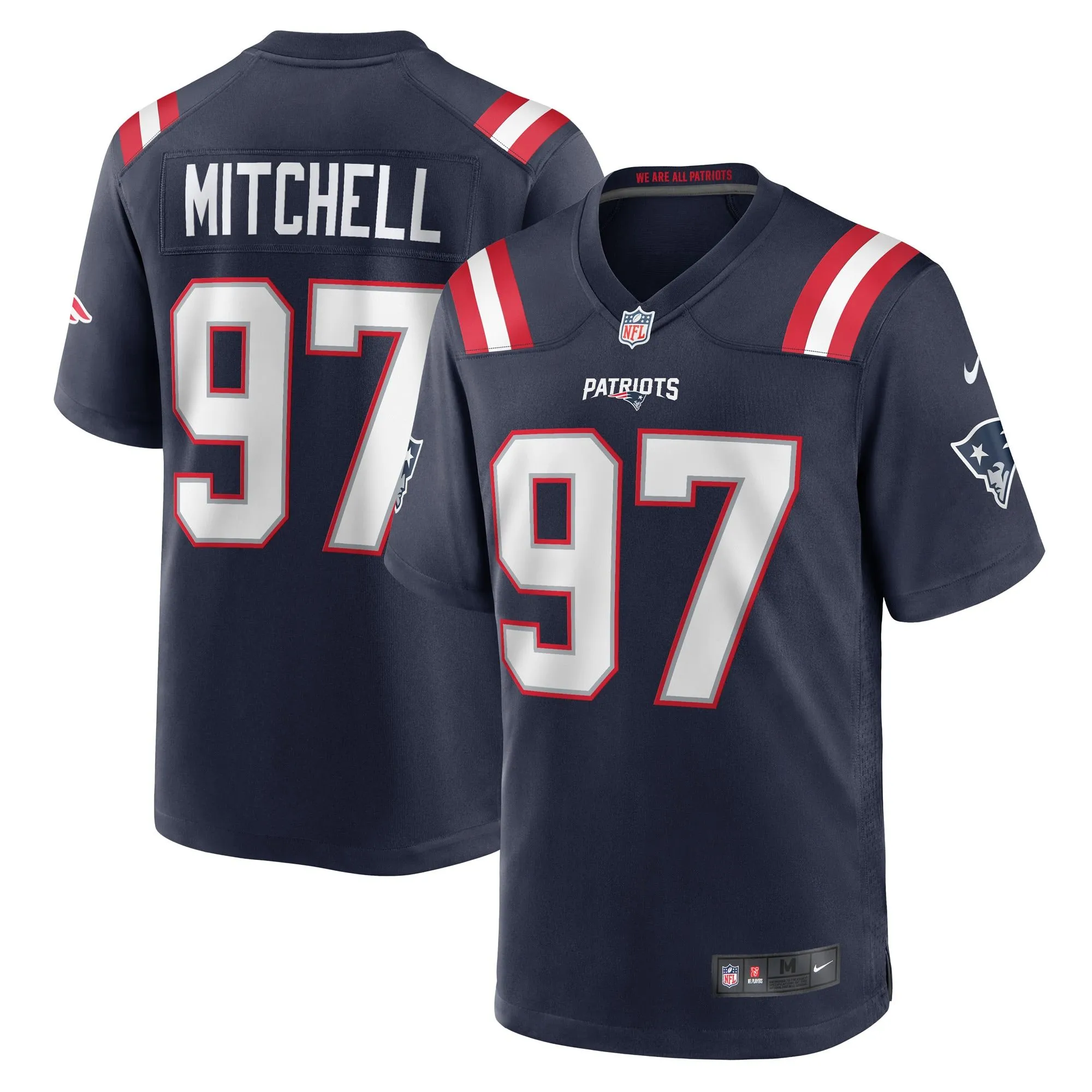 DaMarcus Mitchell New England Patriots  Game Player Jersey - Navy