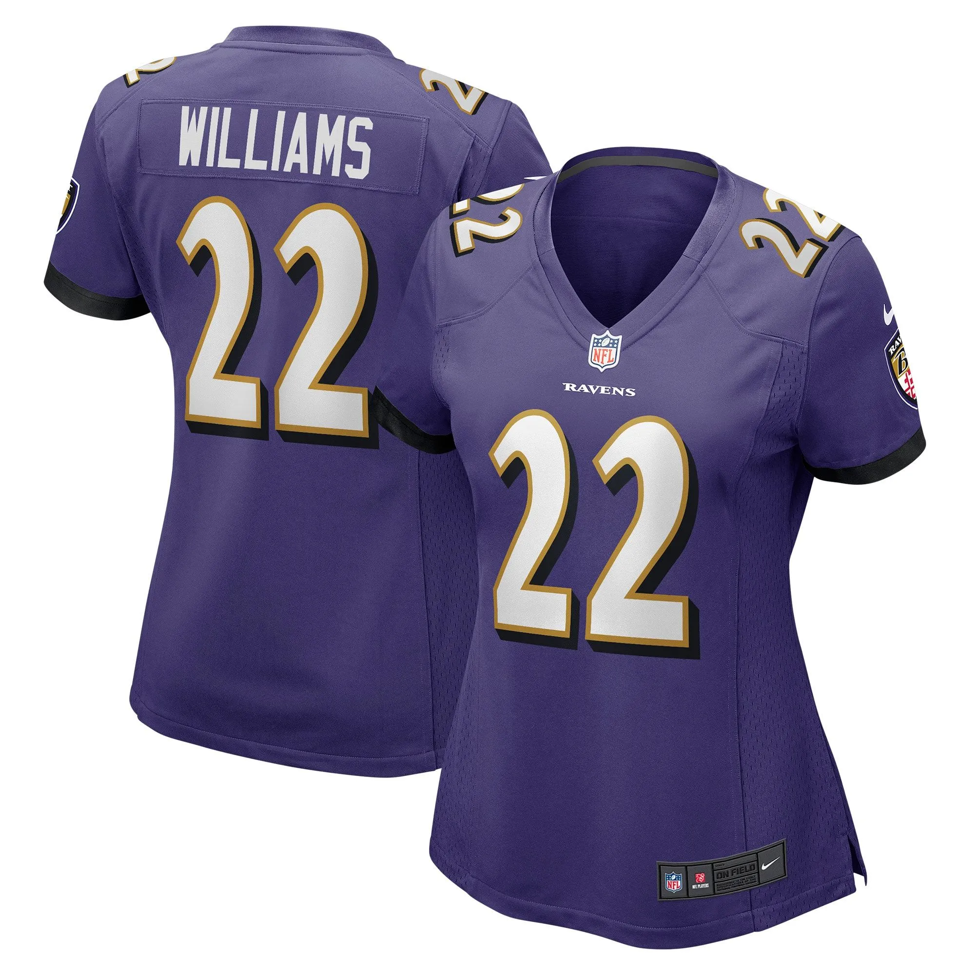 Damarion Williams Baltimore Ravens  Women's Player Game Jersey - Purple