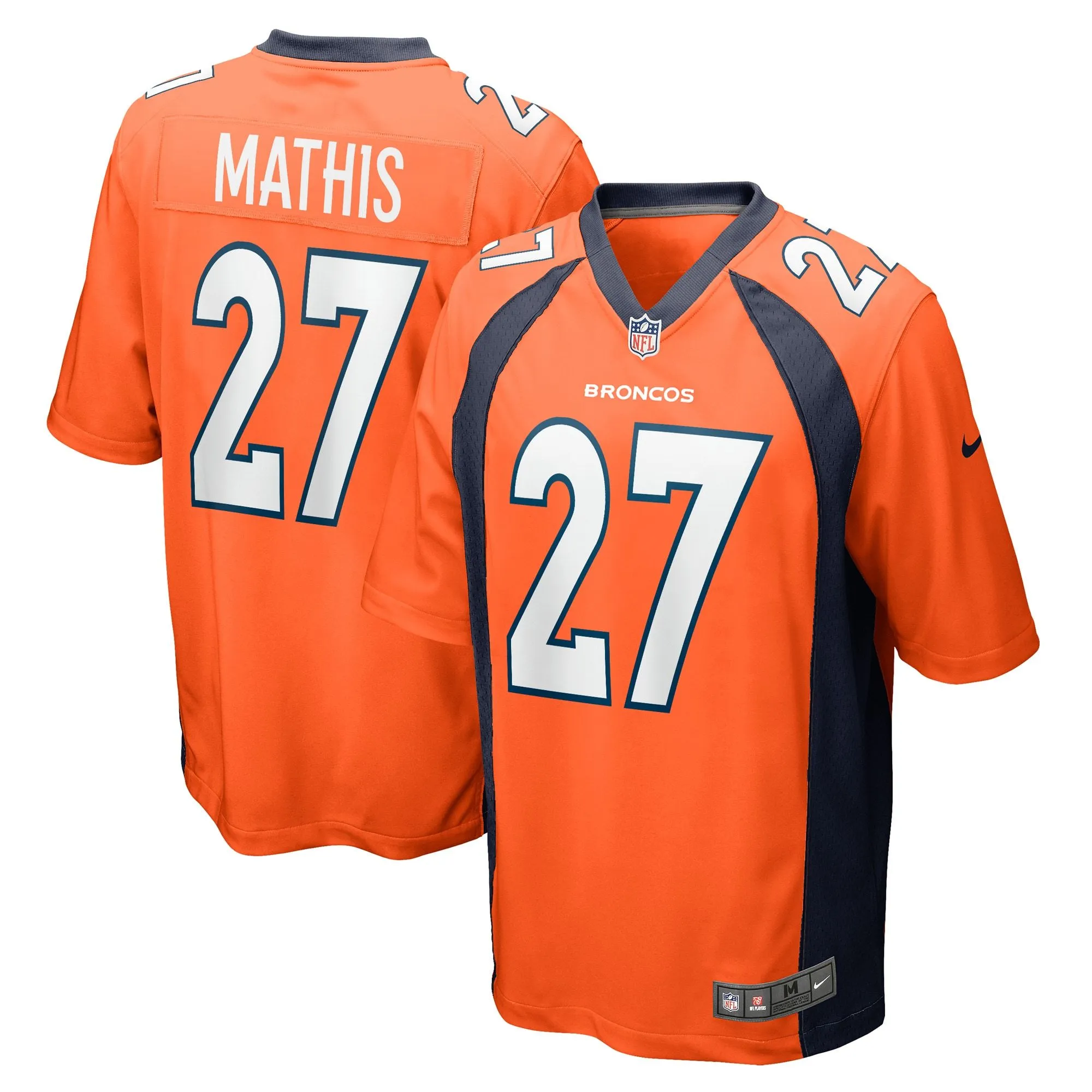 Damarri Mathis Denver Broncos  Game Player Jersey - Orange