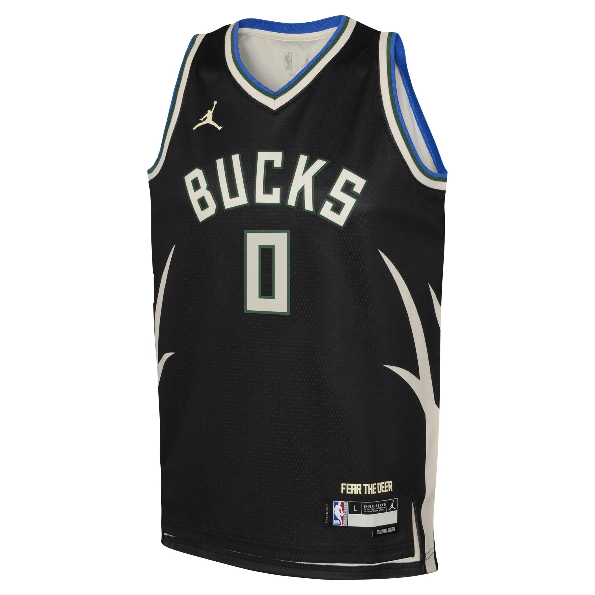 Damian Lillard Milwaukee Bucks Jordan Brand Youth Swingman Jersey - Statement Edition - Black