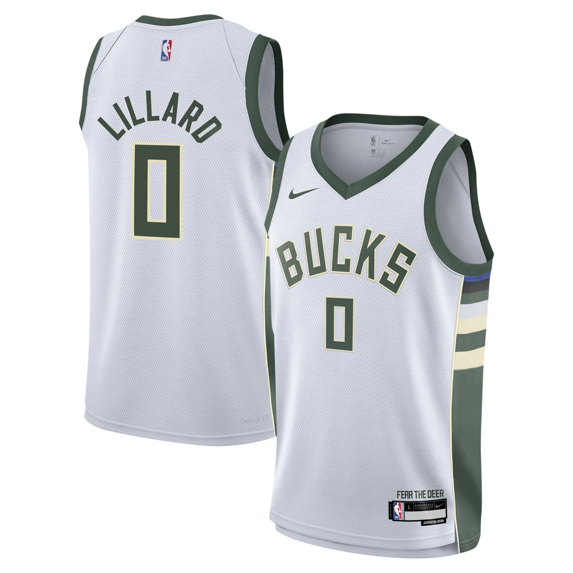 Damian Lillard Milwaukee Bucks  Youth Swingman Jersey - Association Edition - White