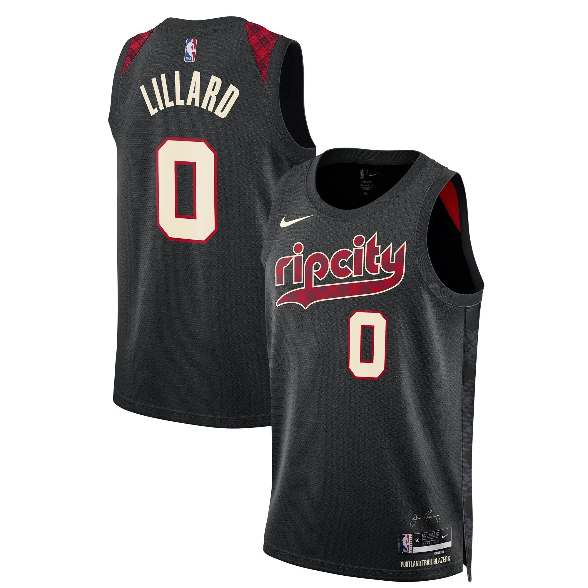 Damian Lillard Portland Trail Blazers  Unisex 2023/24 Swingman Jersey - Black - City Edition