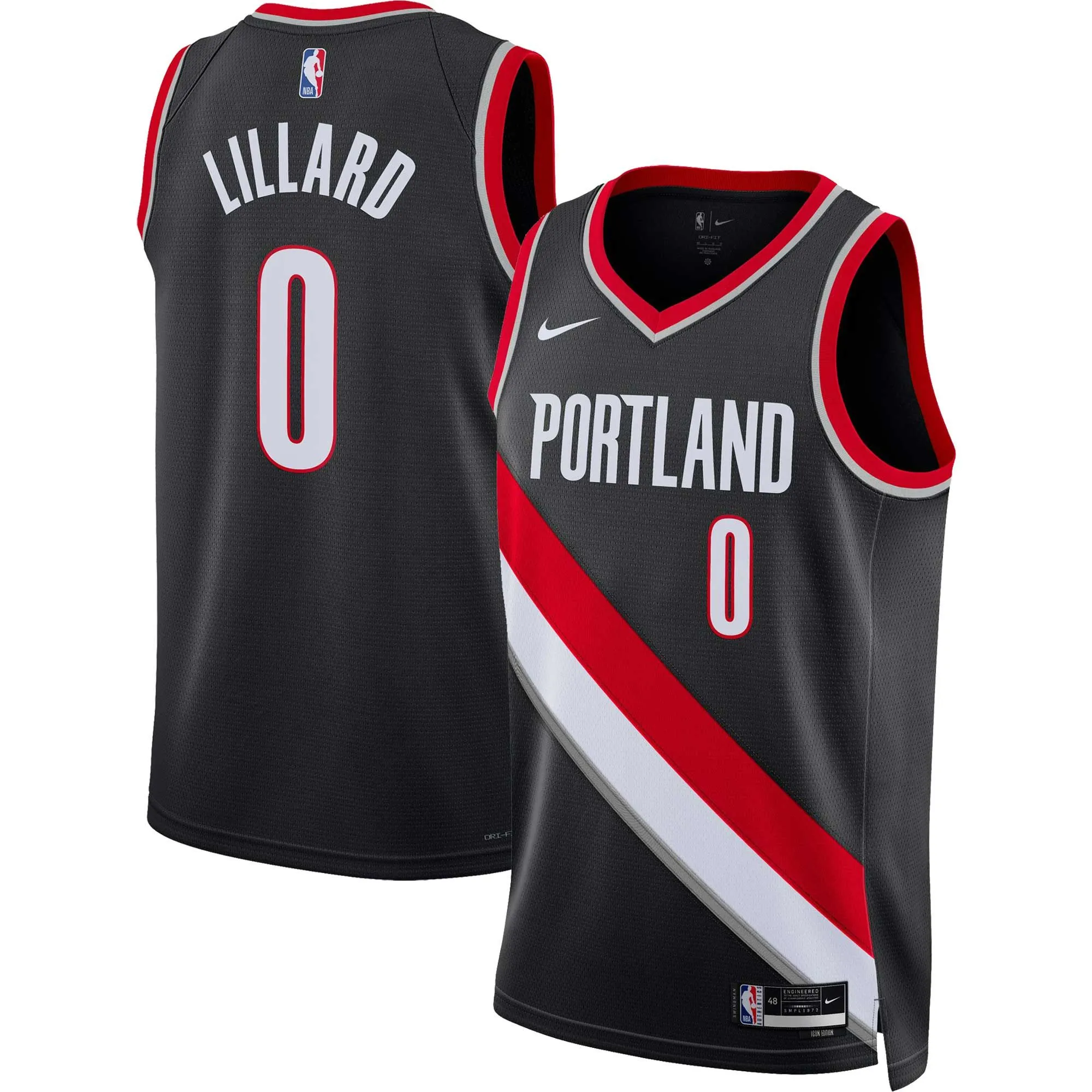 Damian Lillard Portland Trail Blazers  Unisex Swingman Jersey - Icon Edition - Black