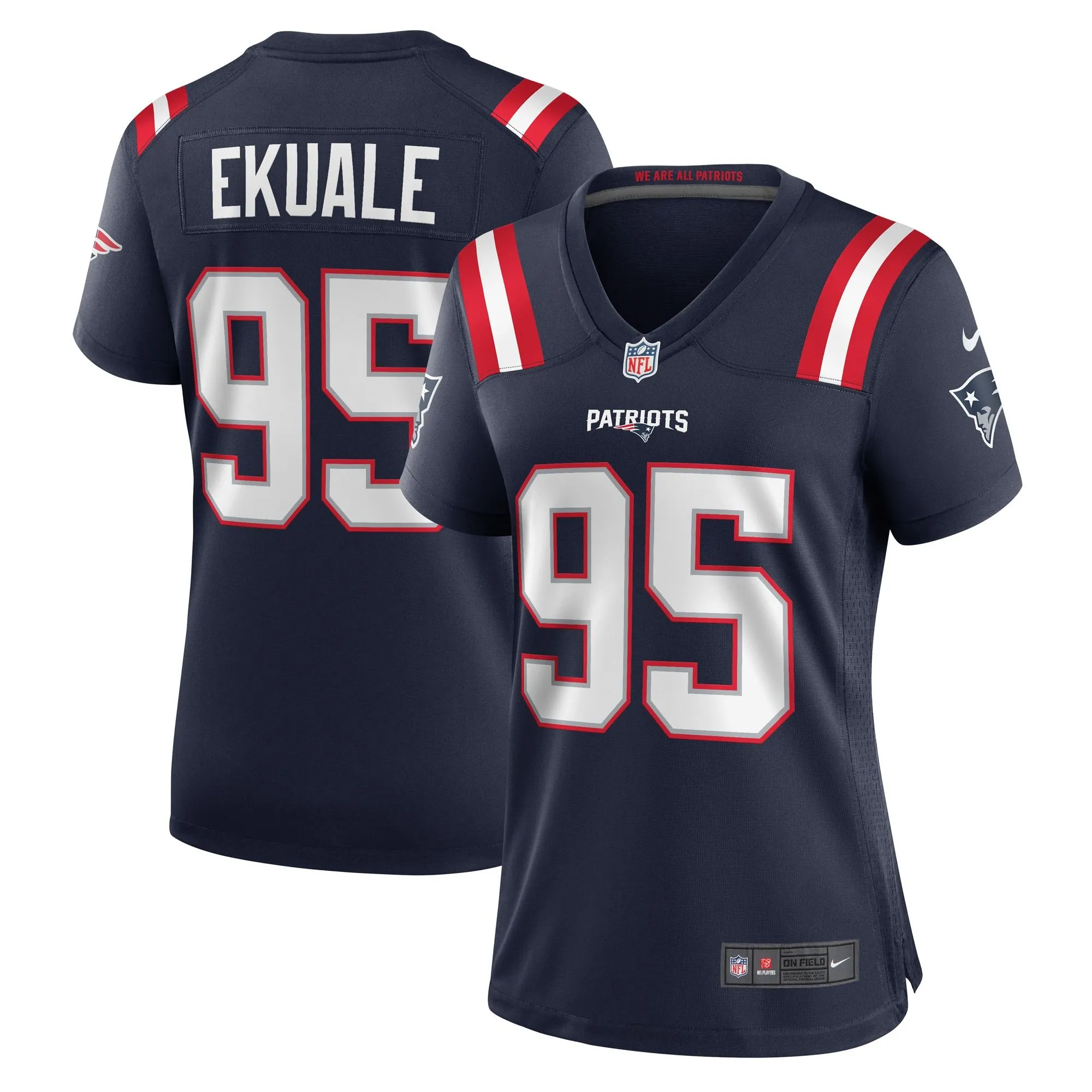 Daniel Ekuale New England Patriots  Women's Game Player Jersey - Navy