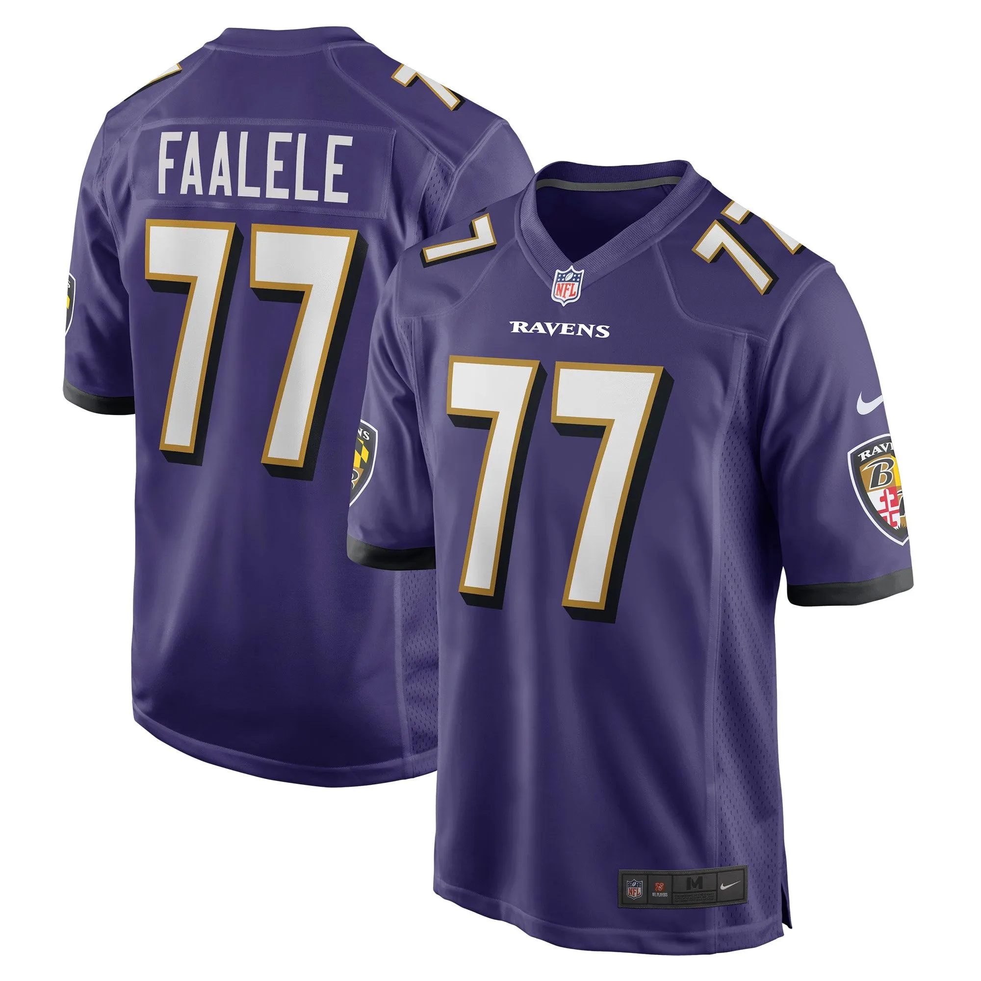 Daniel Faalele Baltimore Ravens  Player Game Jersey - Purple